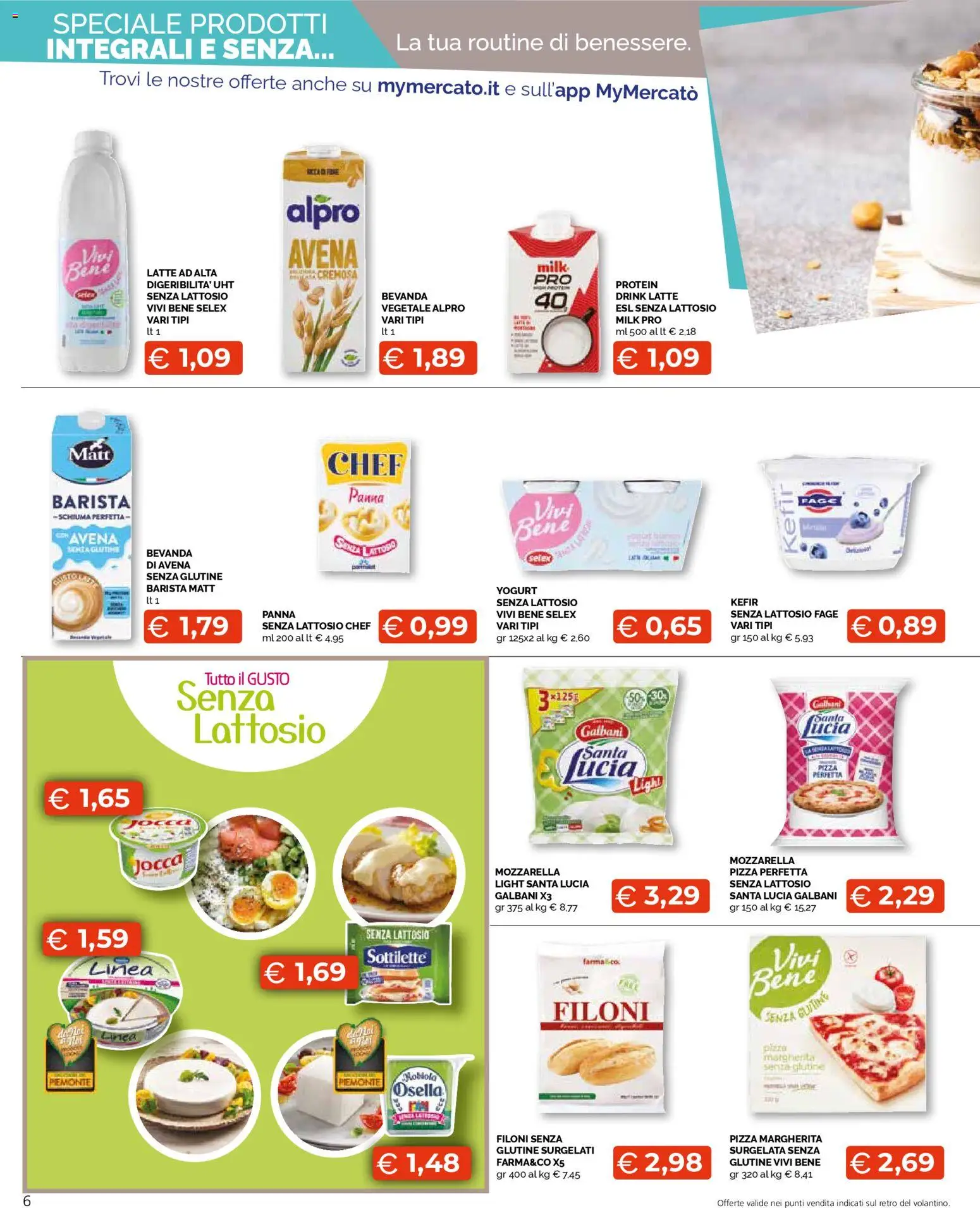 Volantino Mercatò del 20.11.2025 | Pagina: 6 | Prodotti: Yogurt, Pizza, Latte, Robiola