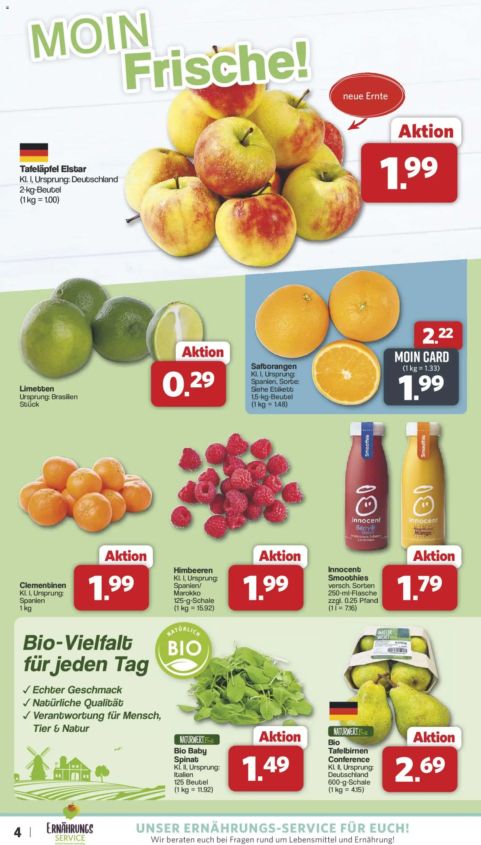 Famila Nordwest Prospekt 	 – gültig ab 29.12.2025 | Seite: 4 | Produkte: Himbeeren, Limetten, Mango