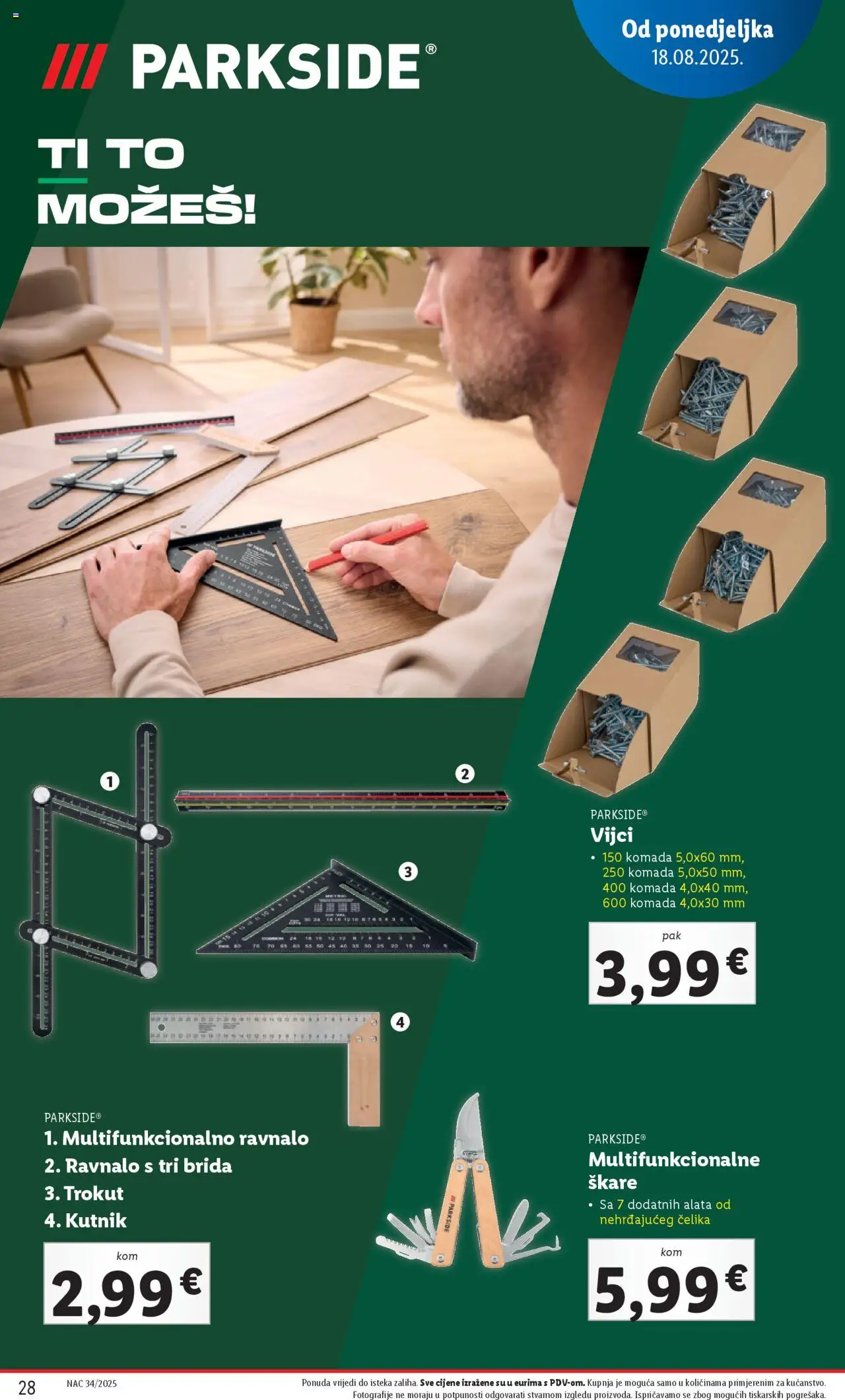 Lidl katalog | vrijedi od 18.08.2025 | Stranica: 28 | Proizvodi: Škare, Parkside