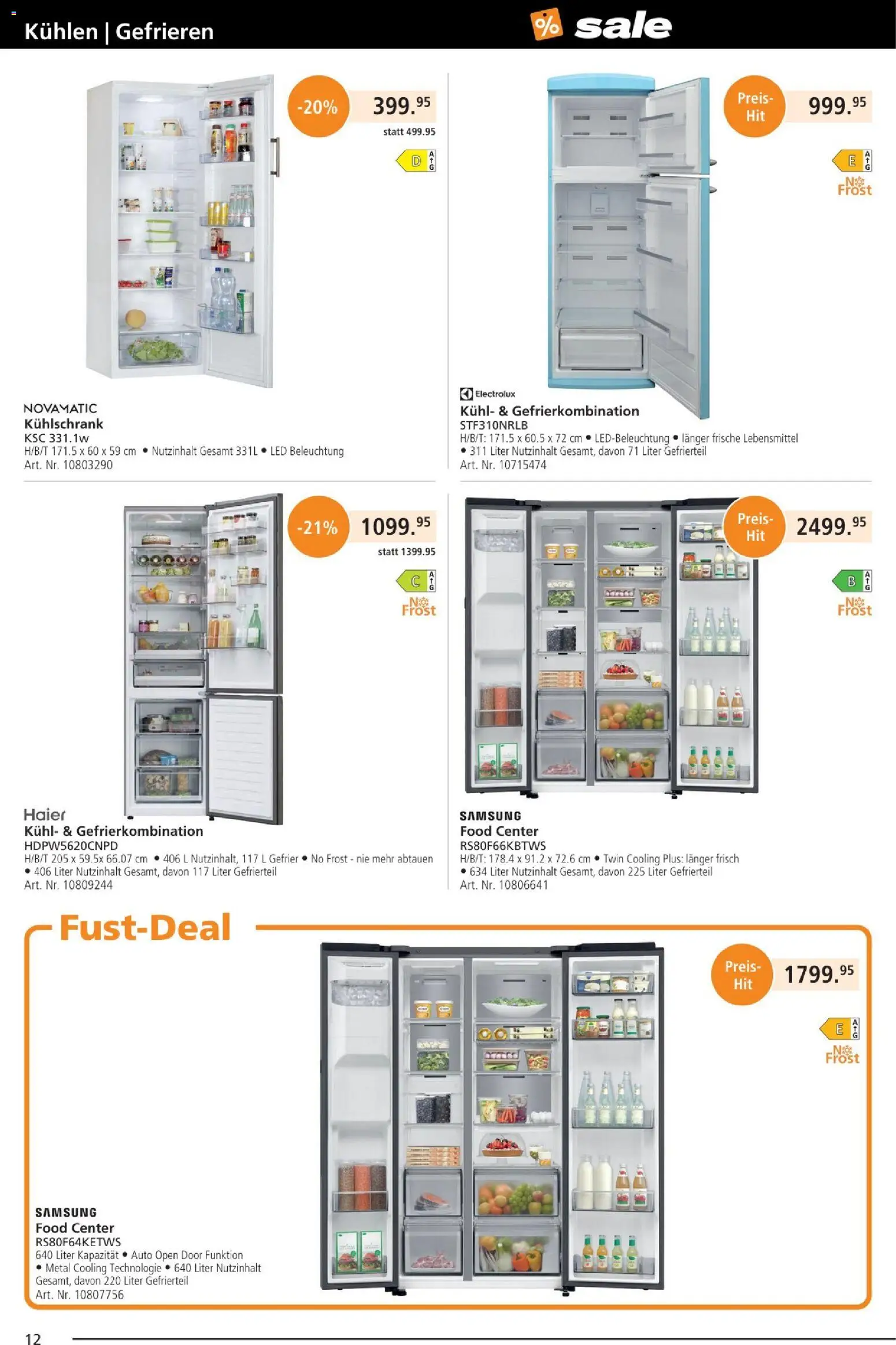 Fust Aktionen – gültig ab 25.12.2025 | Seite: 12 | Produkte: Samsung, Kühlschrank