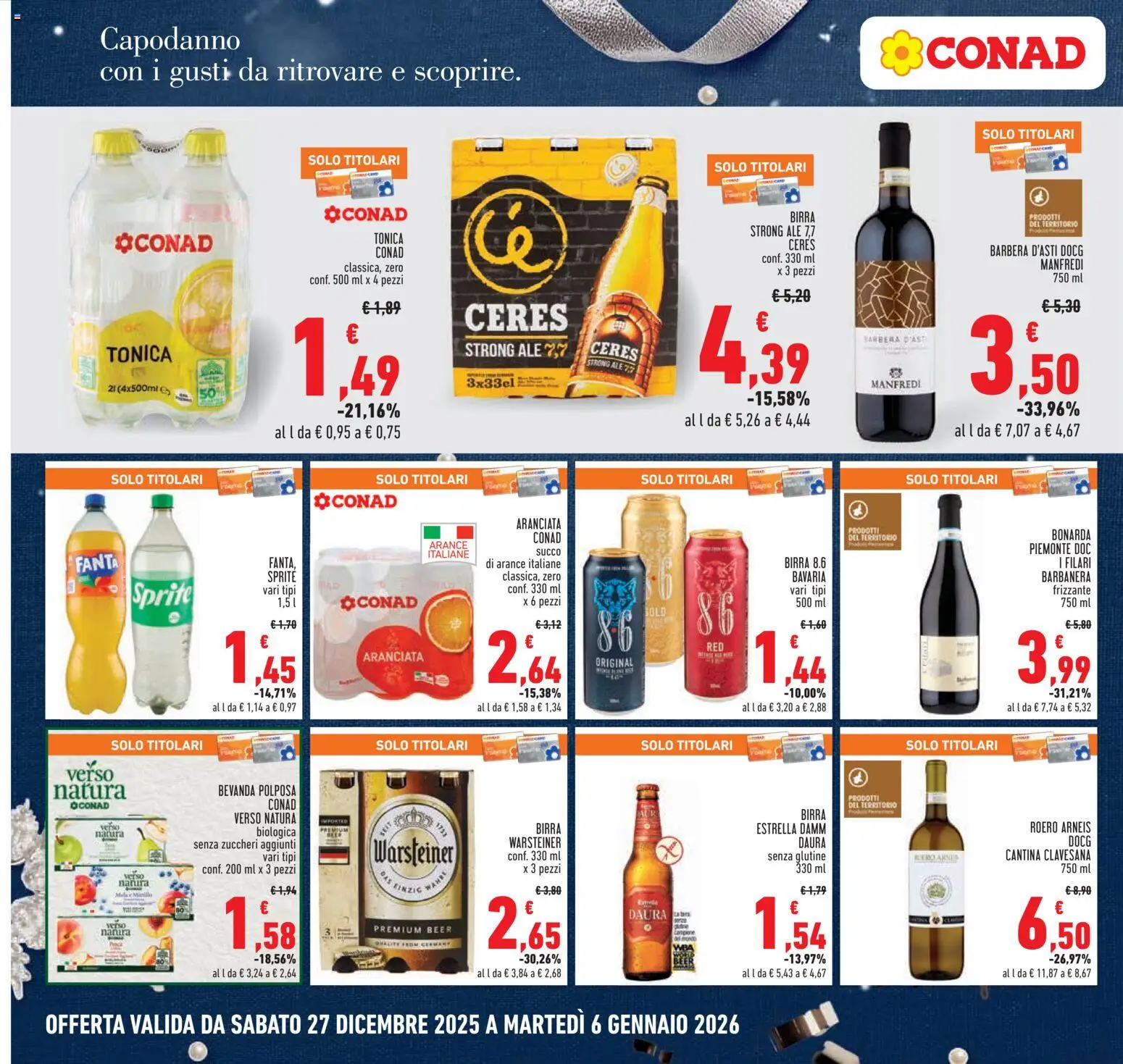 Volantino Conad del 27.12.2025 | Pagina: 18 | Prodotti: Succo, Arance, Ceres, Fanta