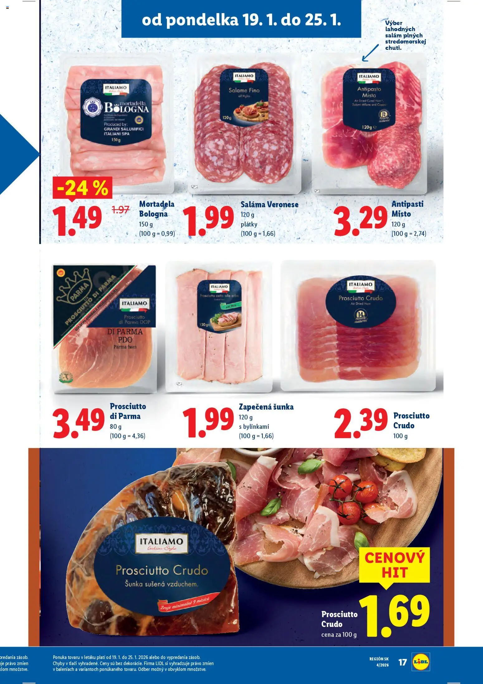 Nové Lidl akcie – leták je platný od 22.01.2026 | Strana: 51 | Produkty: Saláma, Šunka