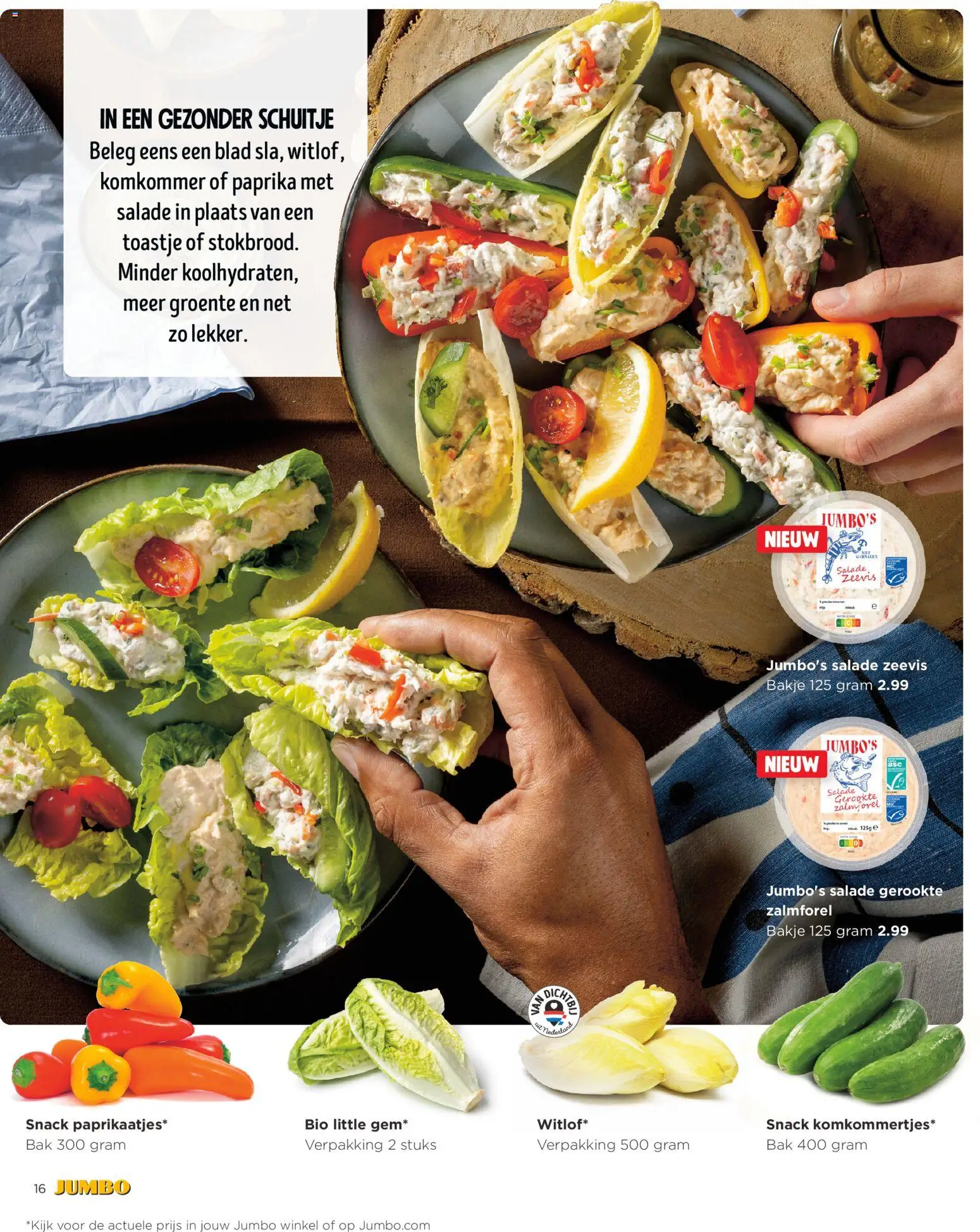 {H1} | Pagina: 16 | Producten: Komkommer, Salade, Kész piskótalap