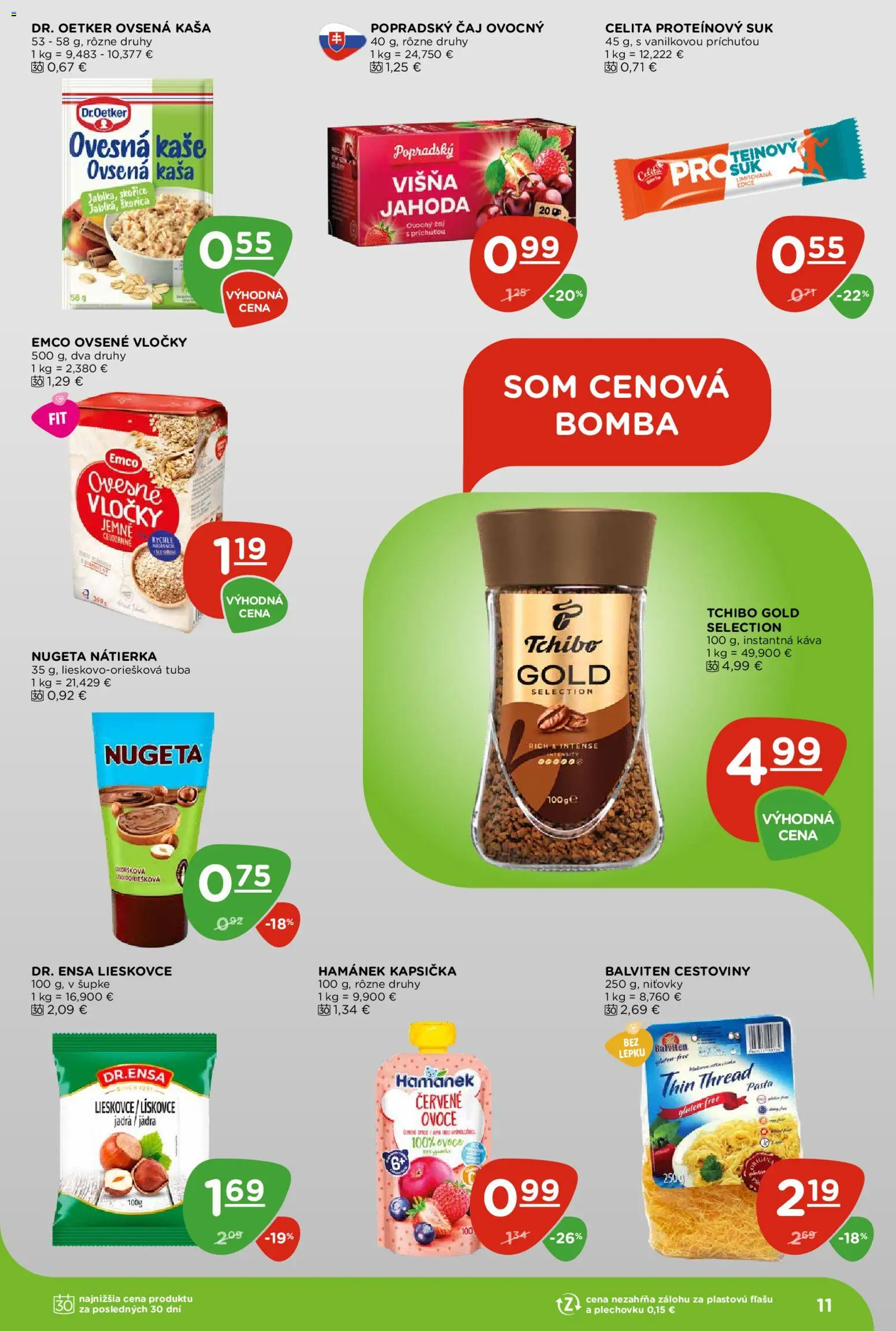 Nové Terno akcie – leták je platný od 12.03.2026 | Strana: 11 | Produkty: Káva, Čaj, Cestoviny, Vločky