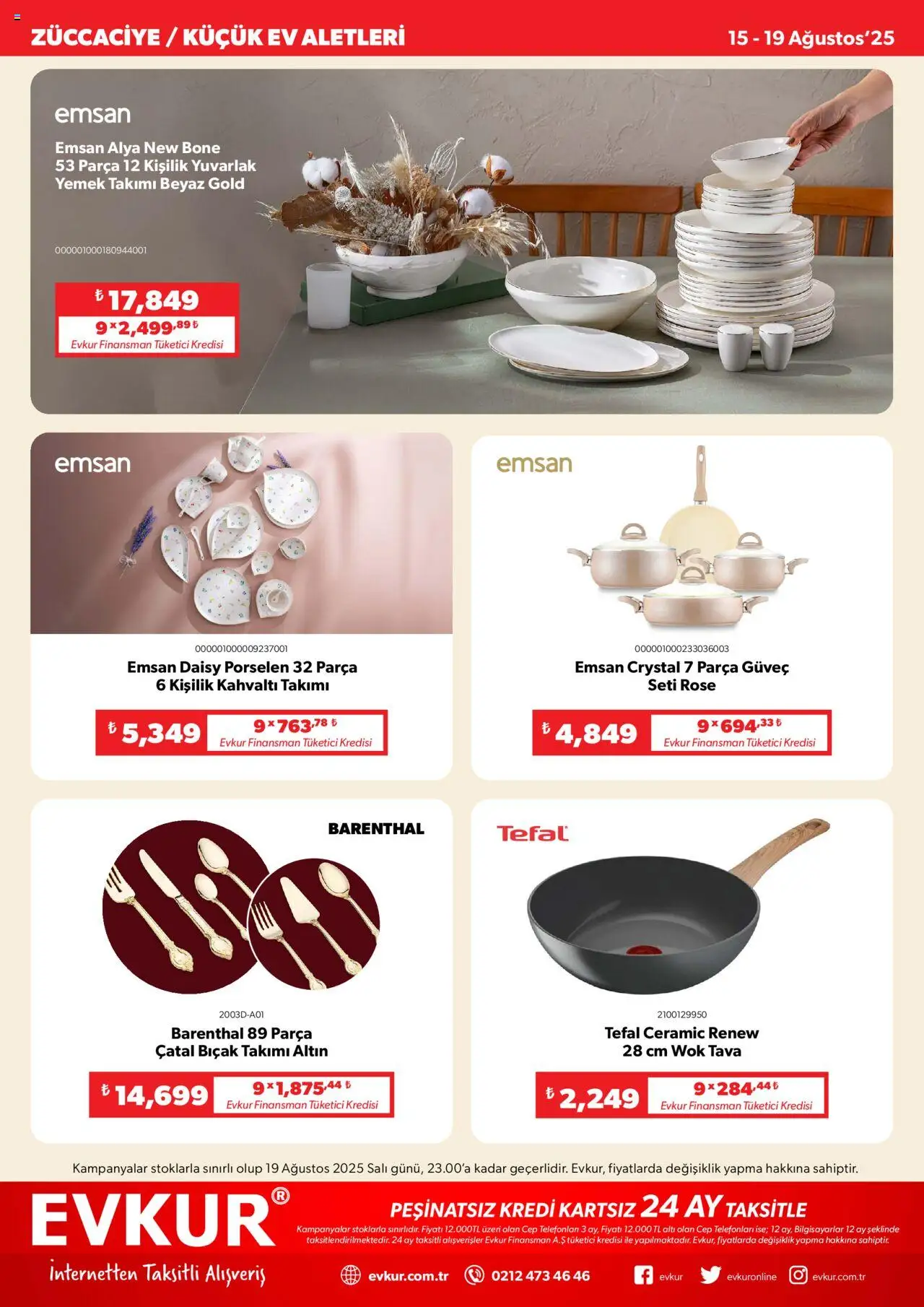 Evkur Katalog - 15.08.2025 tarihinden itibaren geçerlidir | Sayfa: 7 | Ürünler: Çatal, Yemek takımı
