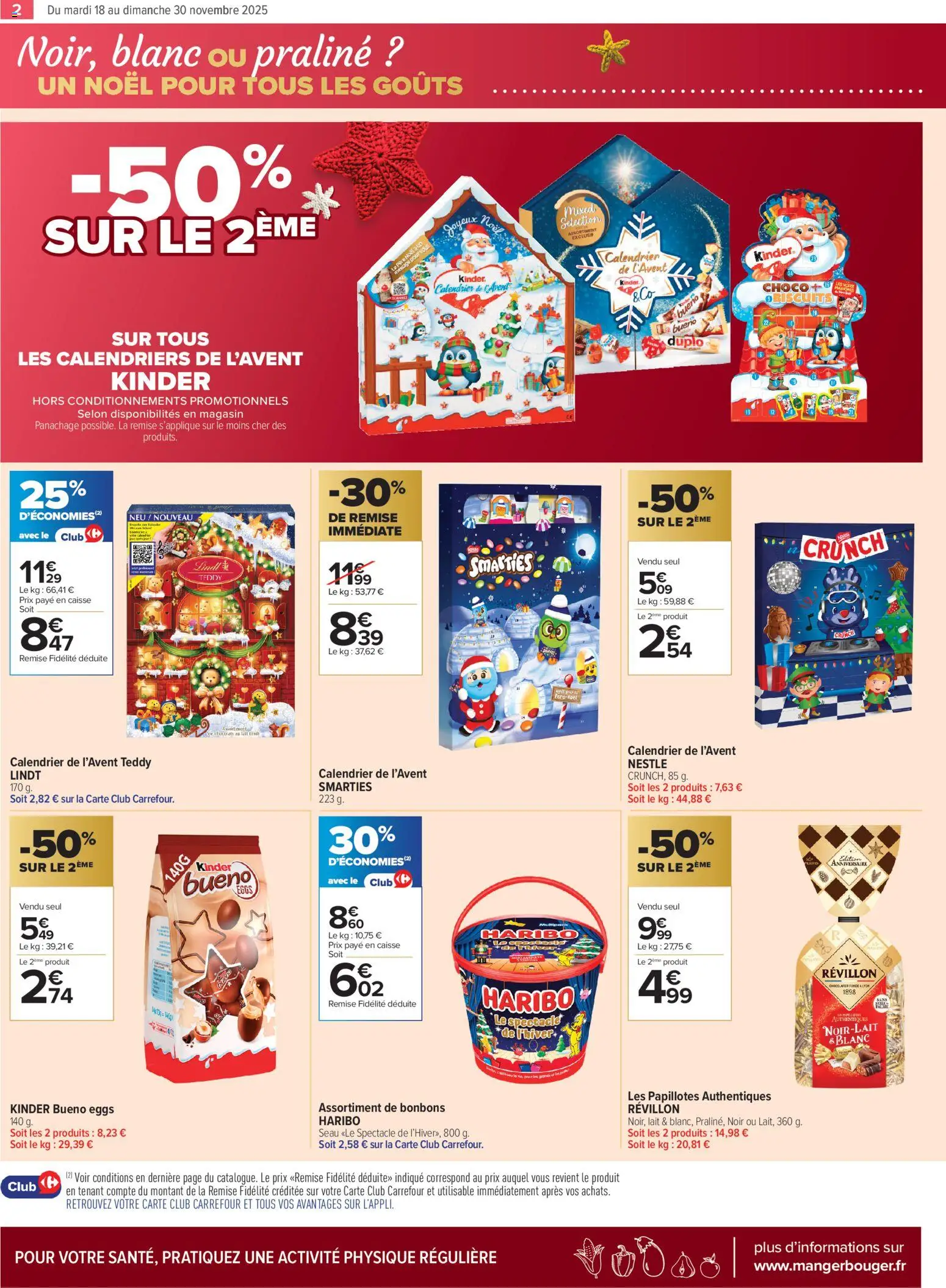 {H1} | Page: 2 | Produits: Calendrier de l'avent, Lait, Calendrier Kinder, Papillotes
