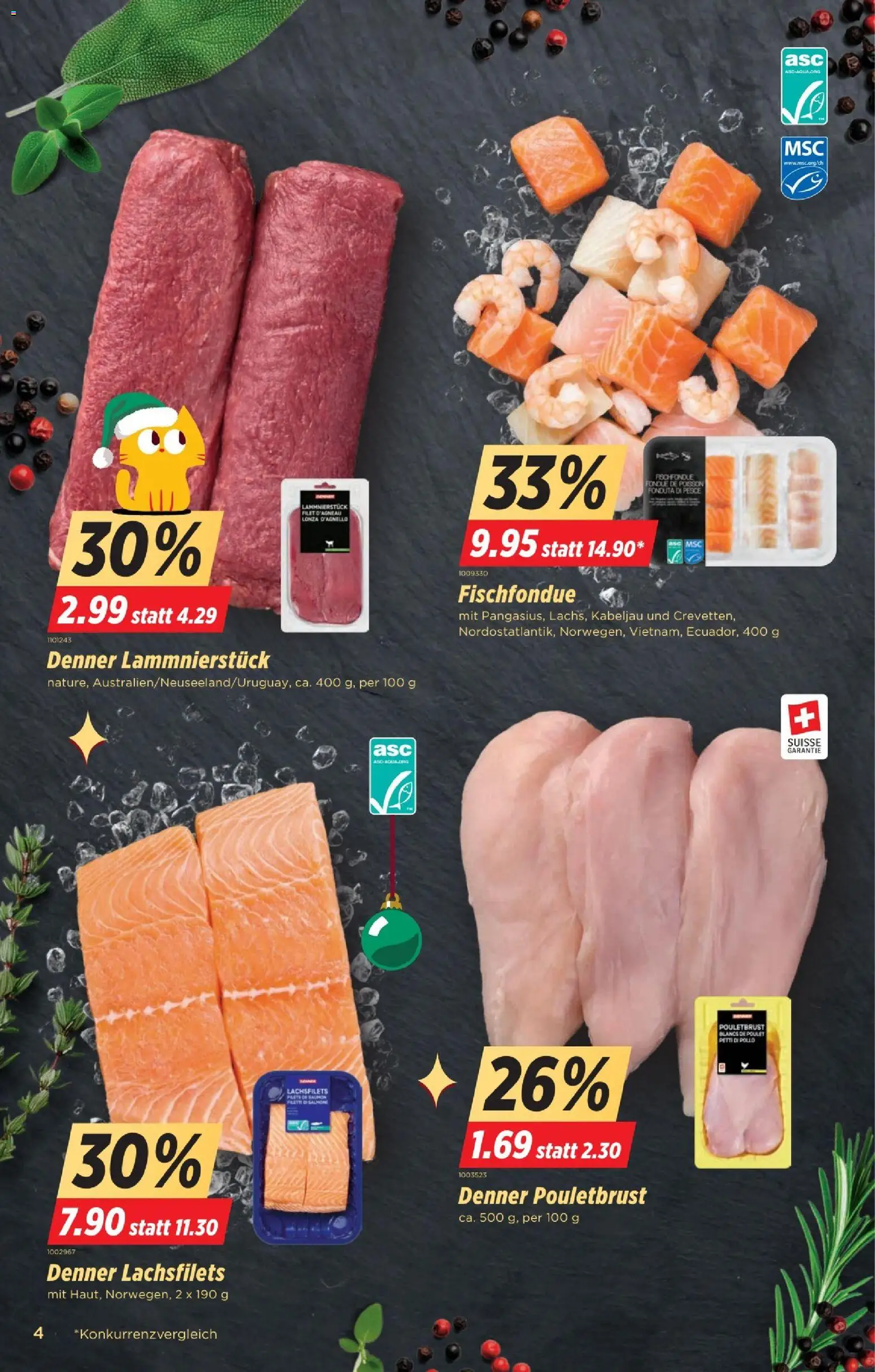 Denner Aktionen – gültig ab 23.12.2025 | Seite: 4 | Produkte: Pouletbrust, Fondue