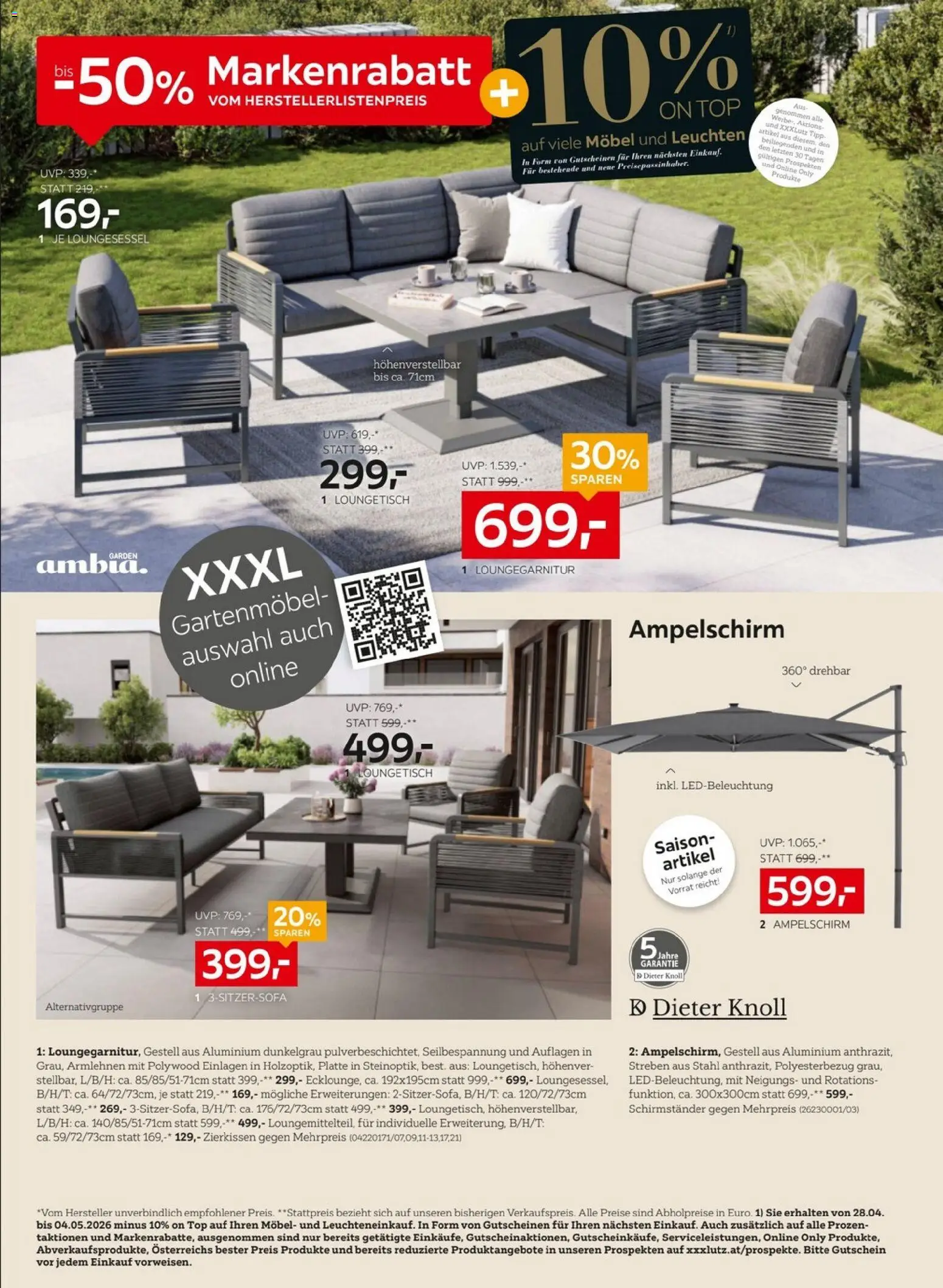 XXXLutz Gartenmöbel gültig ab 28.04.2026 | Seite: 2 | Produkte: Gartenmöbel