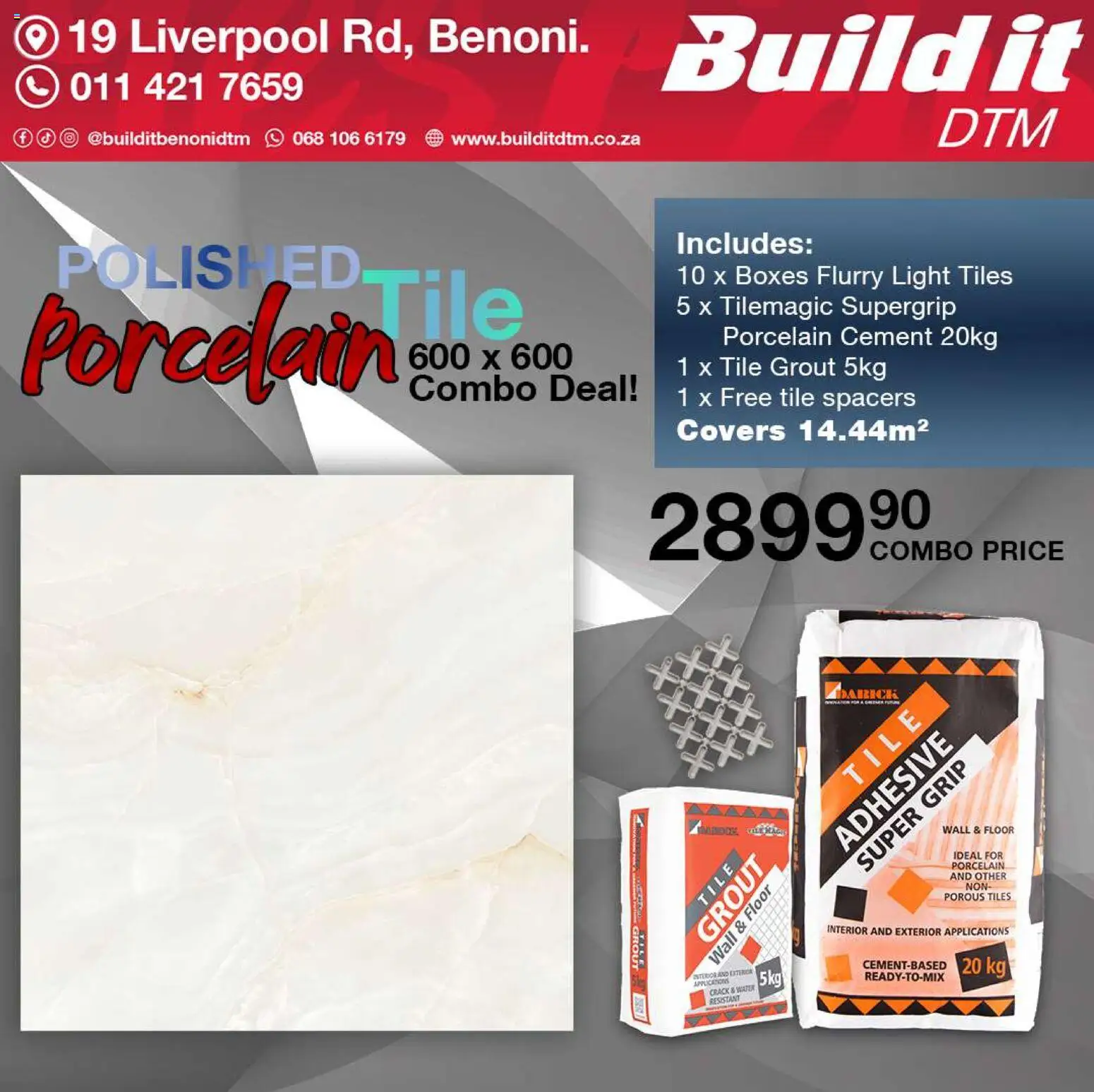 New Build It catalogue – valid from 19.03.2026 | Page: 13 | Products: Tile grout, Light, Adhesive, Cement