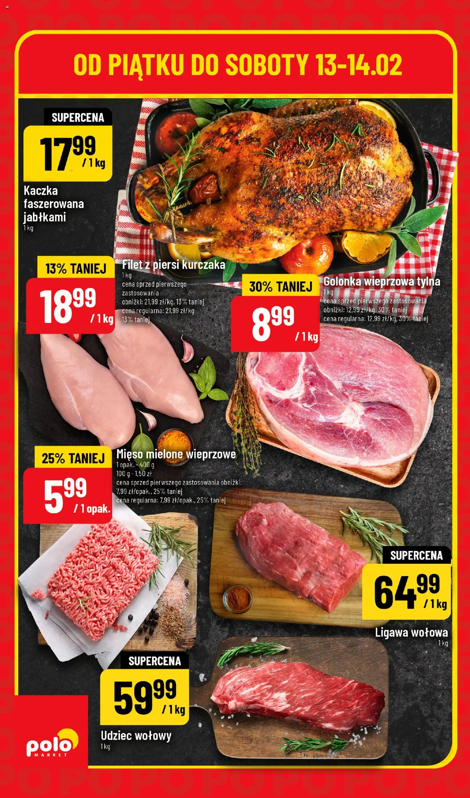 POLOmarket Gazetka - Super Hity od 12.02.2026 | Strona: 4 | Produkty: Kaczka, Golonka wieprzowa, Mięso mielone, Filet z piersi kurczaka
