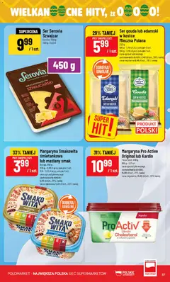 Pogląd oferty "POLOmarket gazetka" - ważna od 01.04.2026 | Strona: 37 | Produkty: Ser dojrzewający, Margaryna, Ser, Ser gouda
