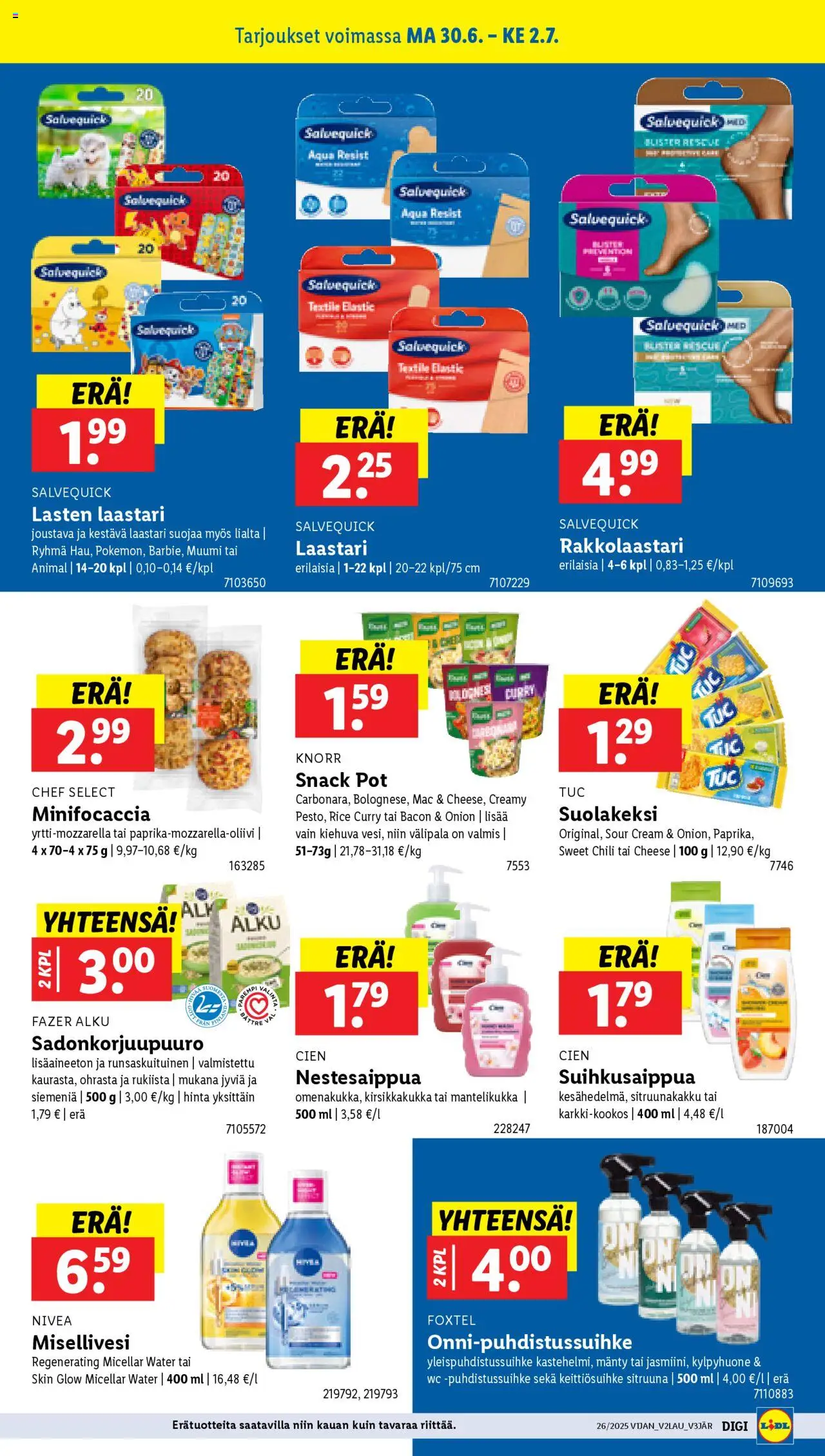  | Sivu: 21 | Tuotteet: Misellivesi, Curry, Laastari, Puhdistussuihke