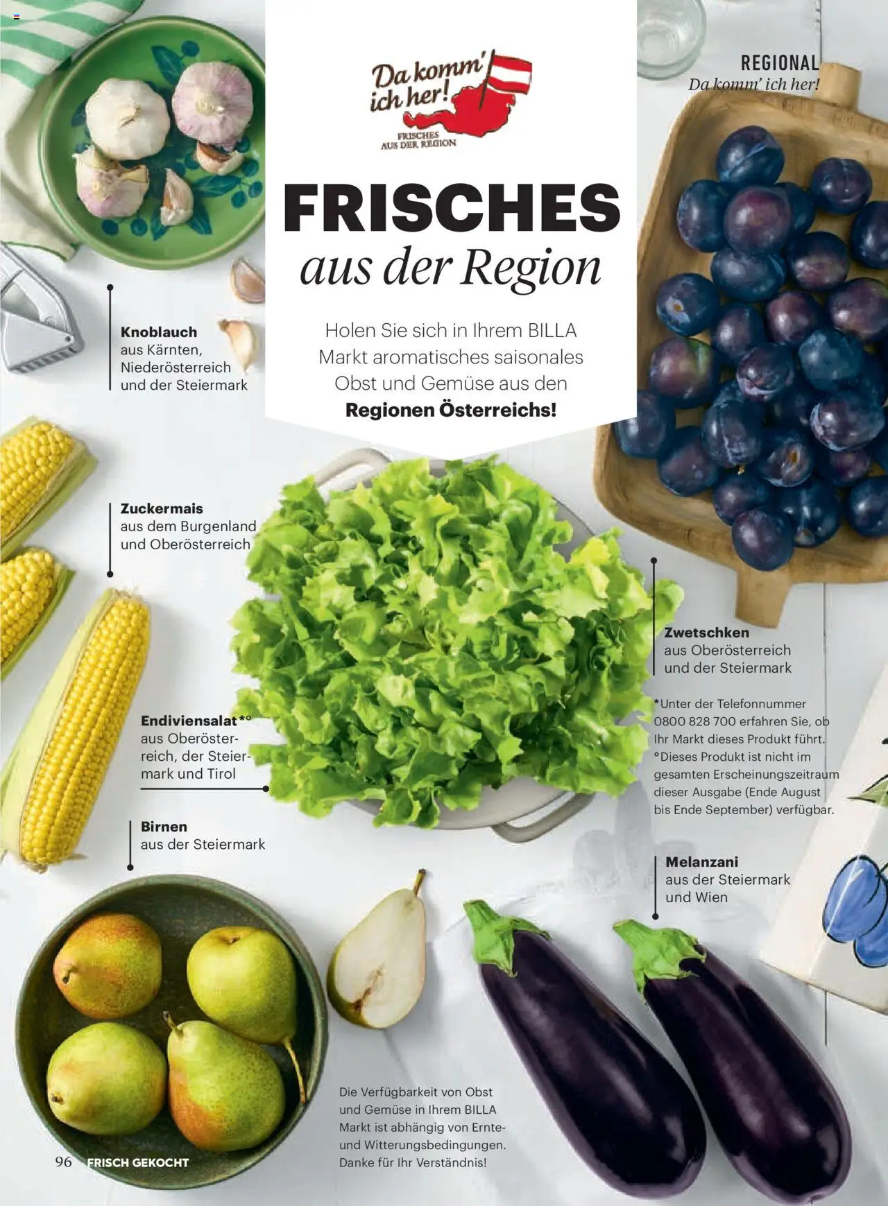 Billa Frisch Gekocht gültig ab 01.09.2025 | Seite: 94 | Produkte: Gemüse, Obst, Knoblauch