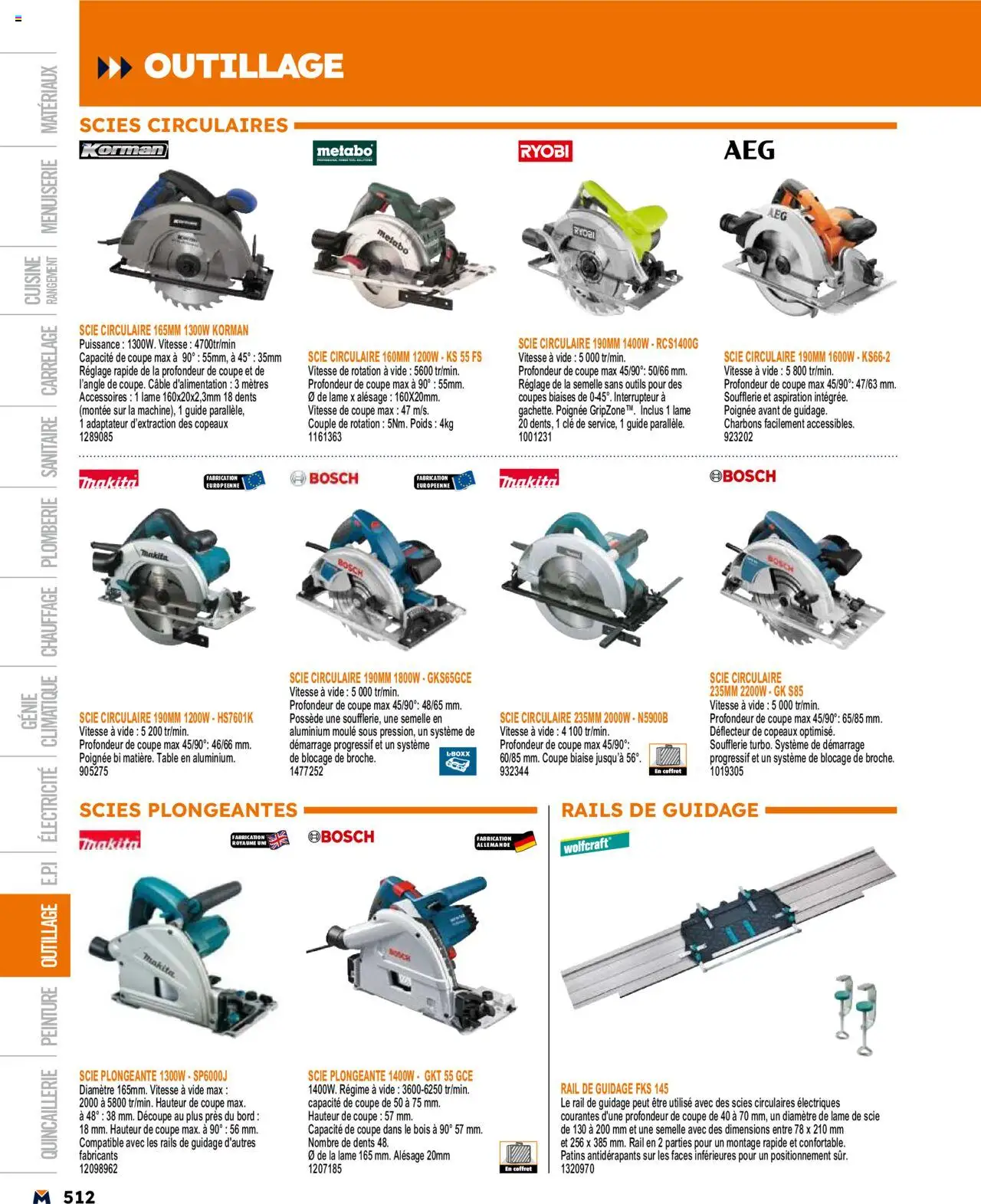  | Page: 512 | Produits: Câble, Adaptateur, Interrupteur, Table