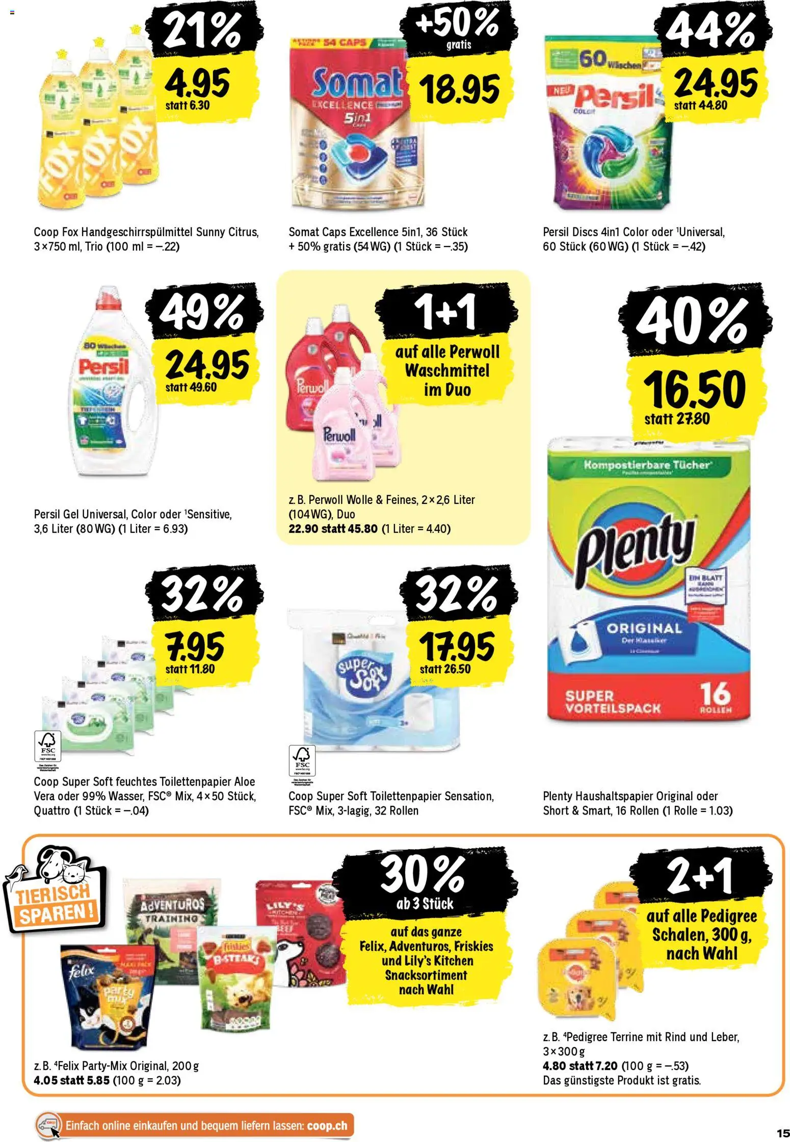 Coop Aktionen – gültig ab 08.01.2026 | Seite: 15 | Produkte: Waschmittel, Feuchtes Toilettenpapier, Toilettenpapier