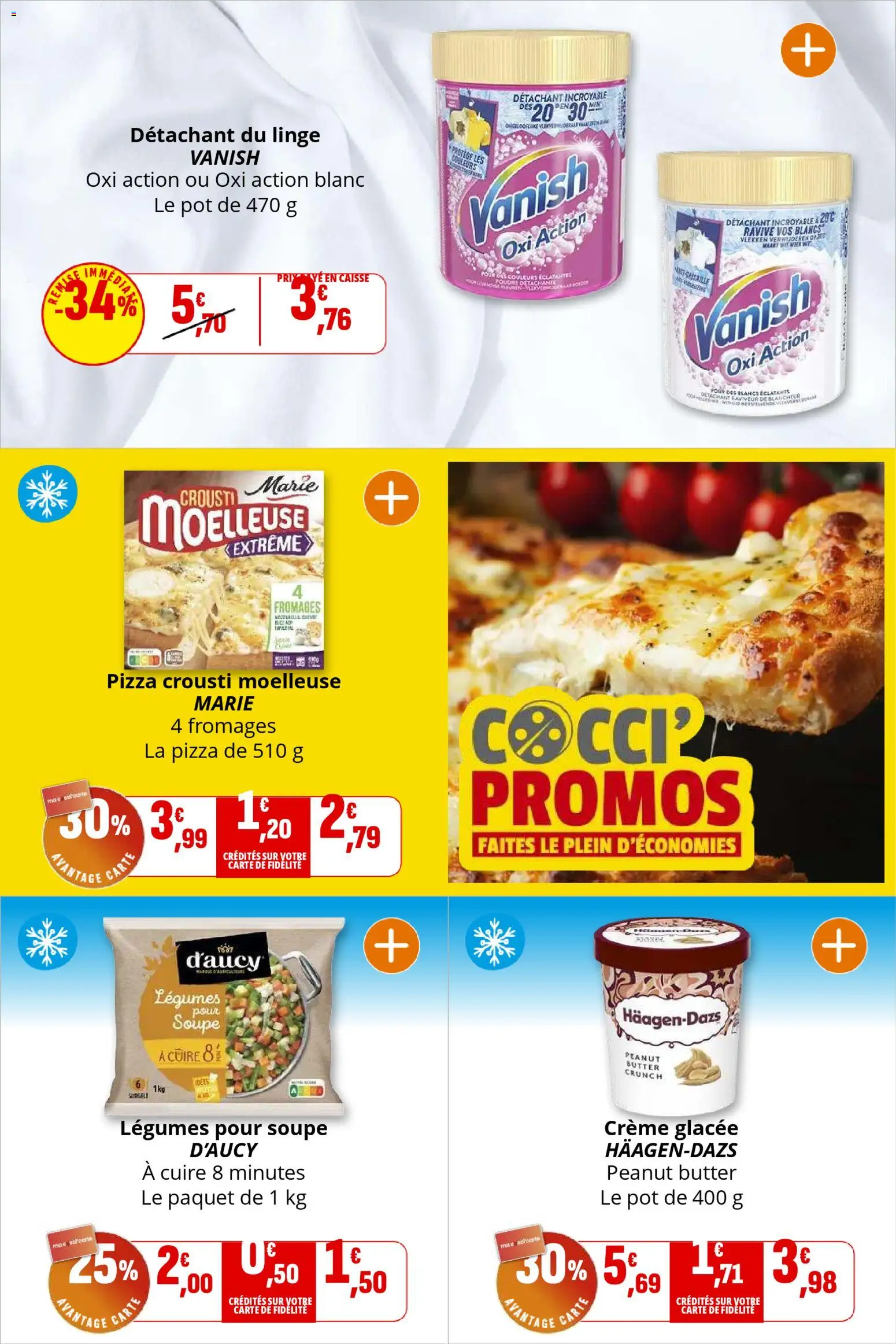 {H1} | Page: 9 | Produits: Poudre, Détachant, Pizza, Crème