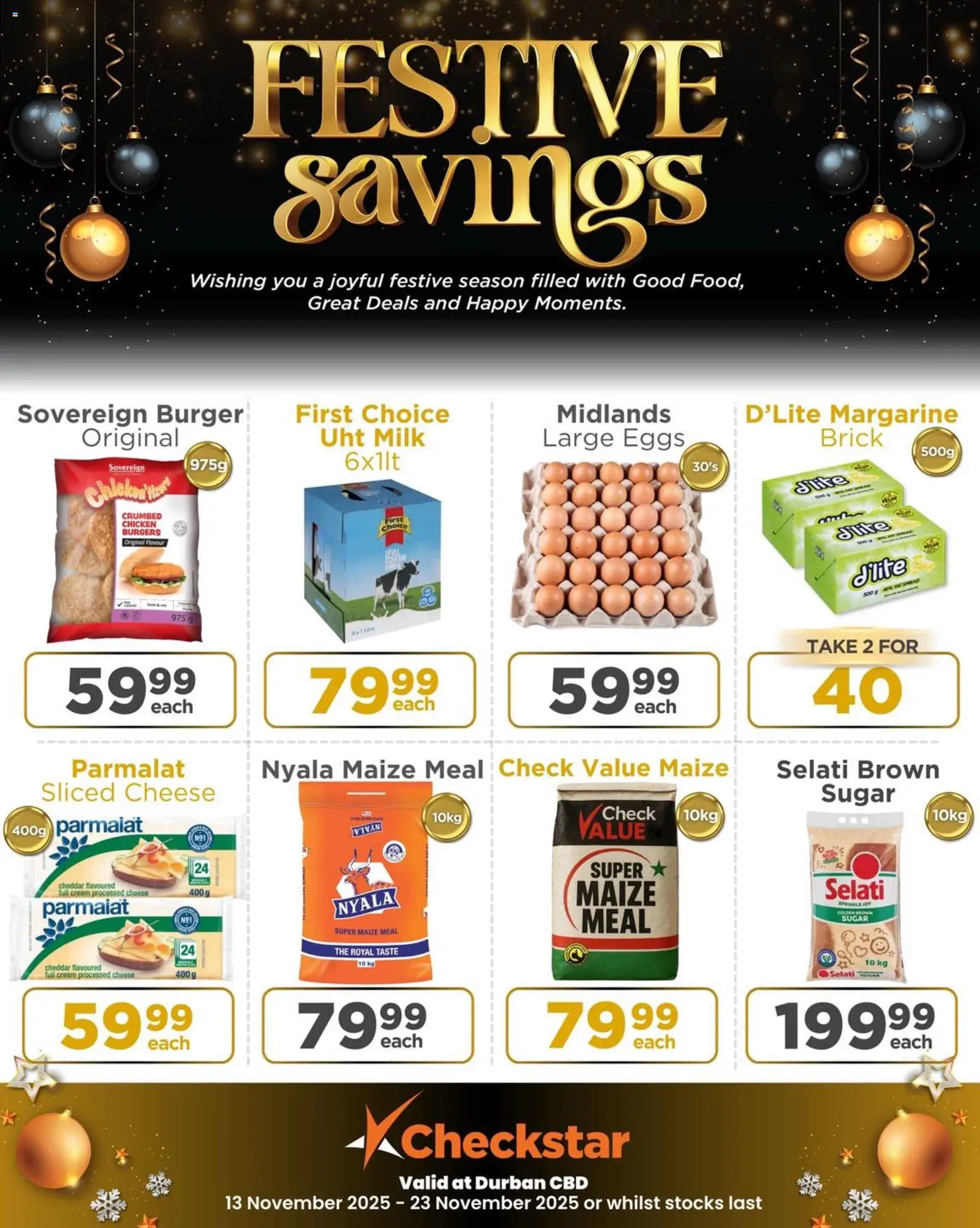 New Check Star catalogue – valid from 13.11.2025 | Page: 7 | Products: Maize meal, Eggs, Chicken, Sugar