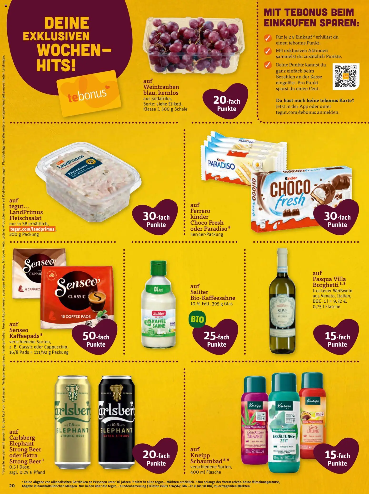 Tegut Prospekt 	 – gültig ab 23.02.2026 | Seite: 22 | Produkte: Senseo, Kaffeepads, Weintrauben, Sahne
