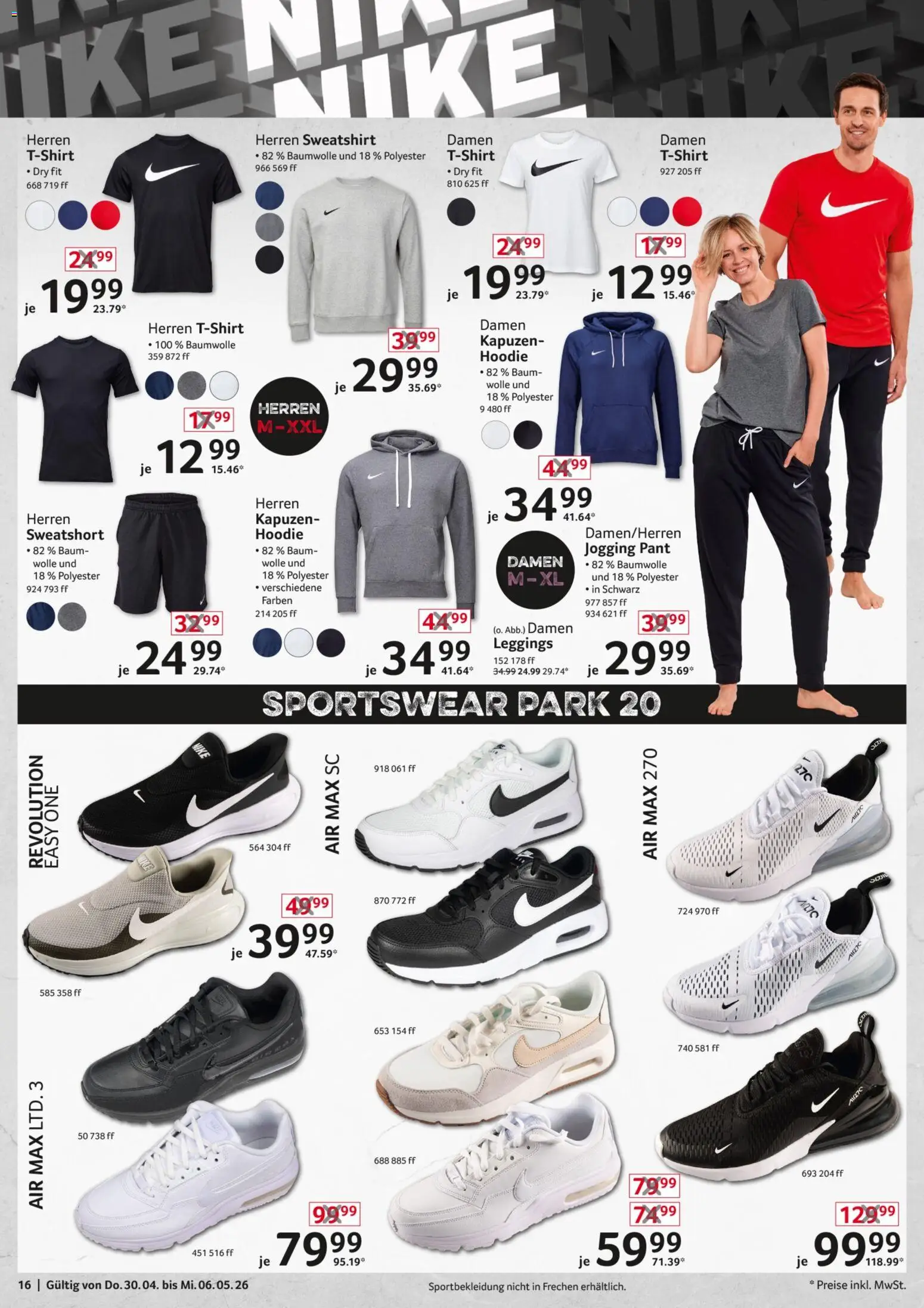 Selgros Nonfood – gültig ab 30.04.2026 | Seite: 16 | Produkte: Sweatshirt, Hoodie, Leggings