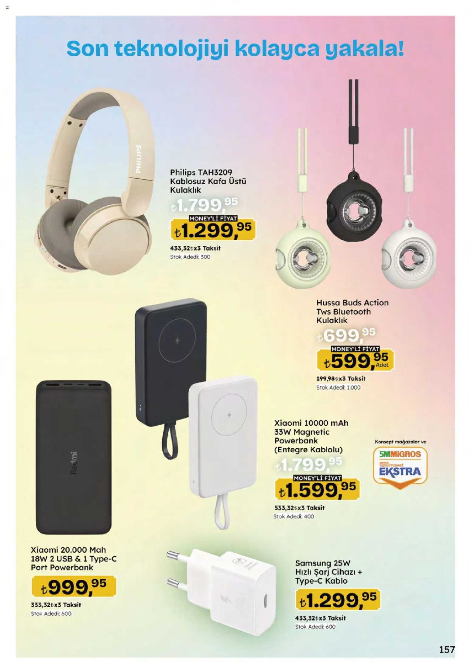 Migros Katalog - 5M Migroskop Dijital - 16.04.2026 tarihinden itibaren geçerlidir | Sayfa: 157 | Ürünler: Kulaklık, Kablo, USB