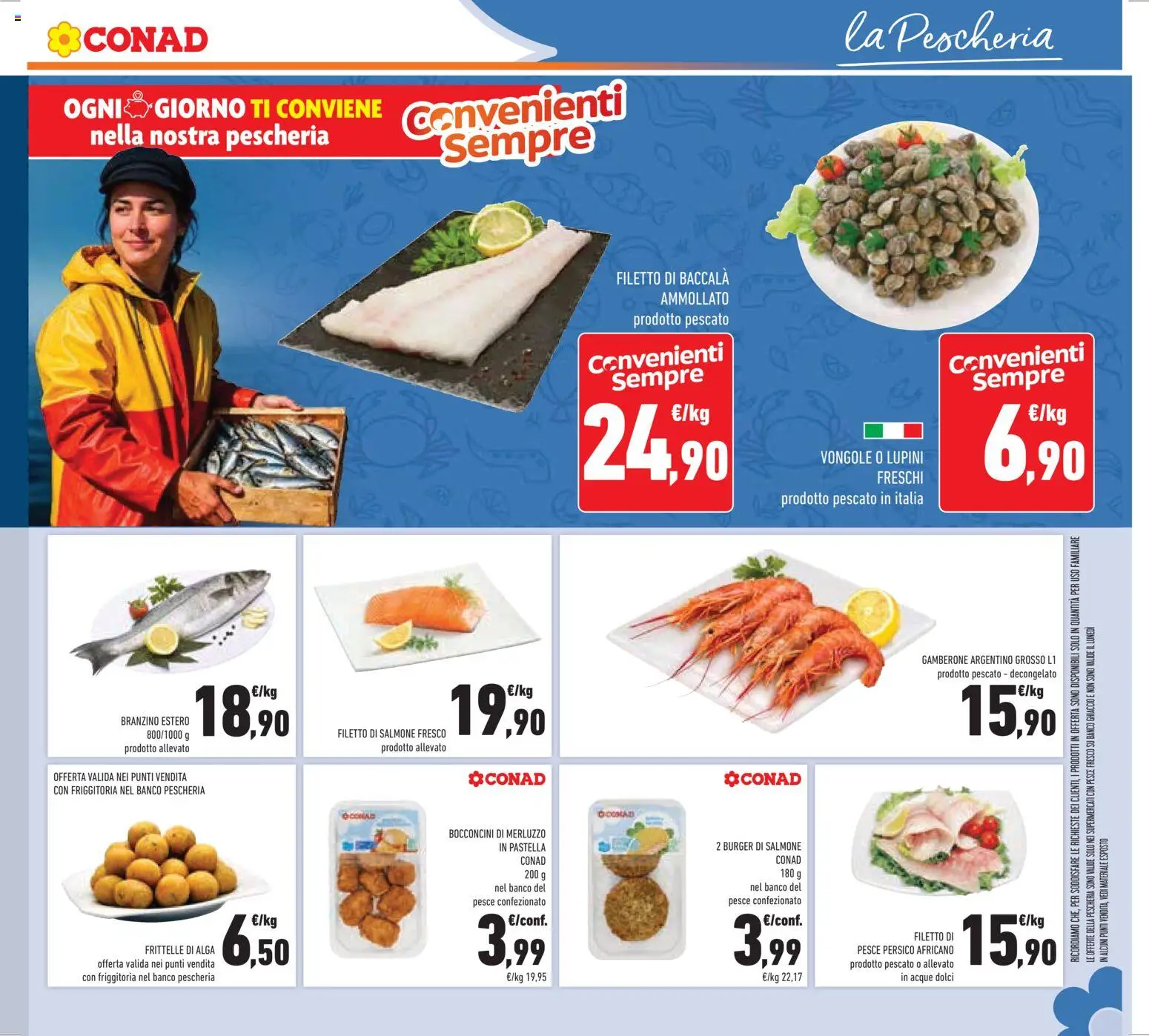 Volantino Conad del 11.03.2026 | Pagina: 15 | Prodotti: Salmone, Pesce, Vongole, Branzino