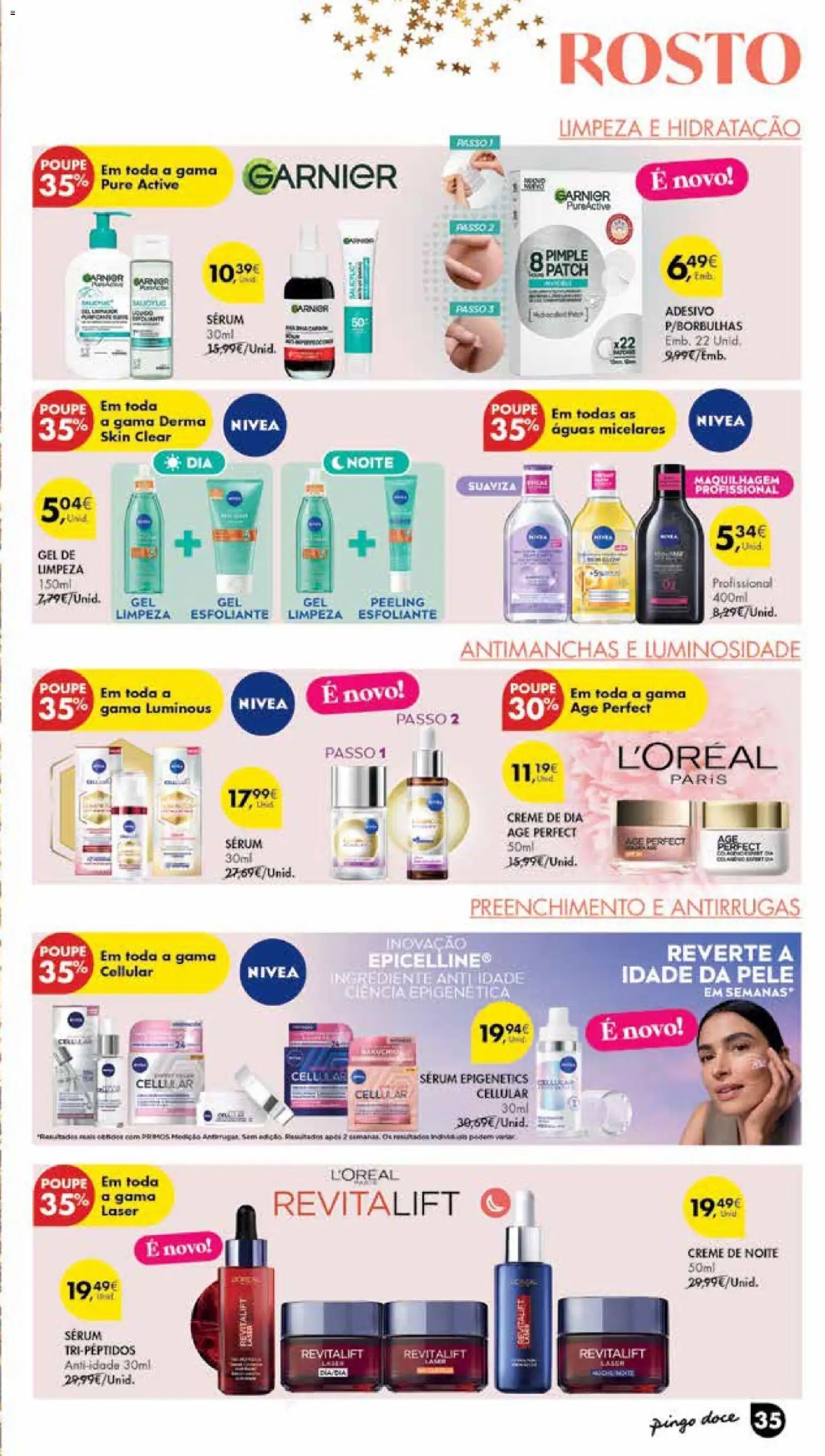 Pingo Doce Poupe Esta Semana Madeira │ válido de 16.12.2025 | Página: 35 | Produtos: Maquilhagem, Sérum, Creme, Gel de limpeza