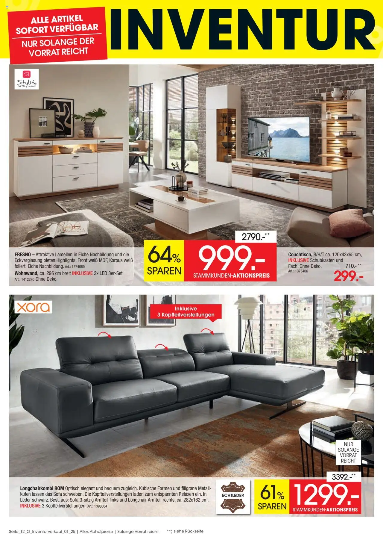 Zurbrüggen Inventurverkauf - gültig ab dem 04.08.2025 | Seite: 14 | Produkte: Sofa