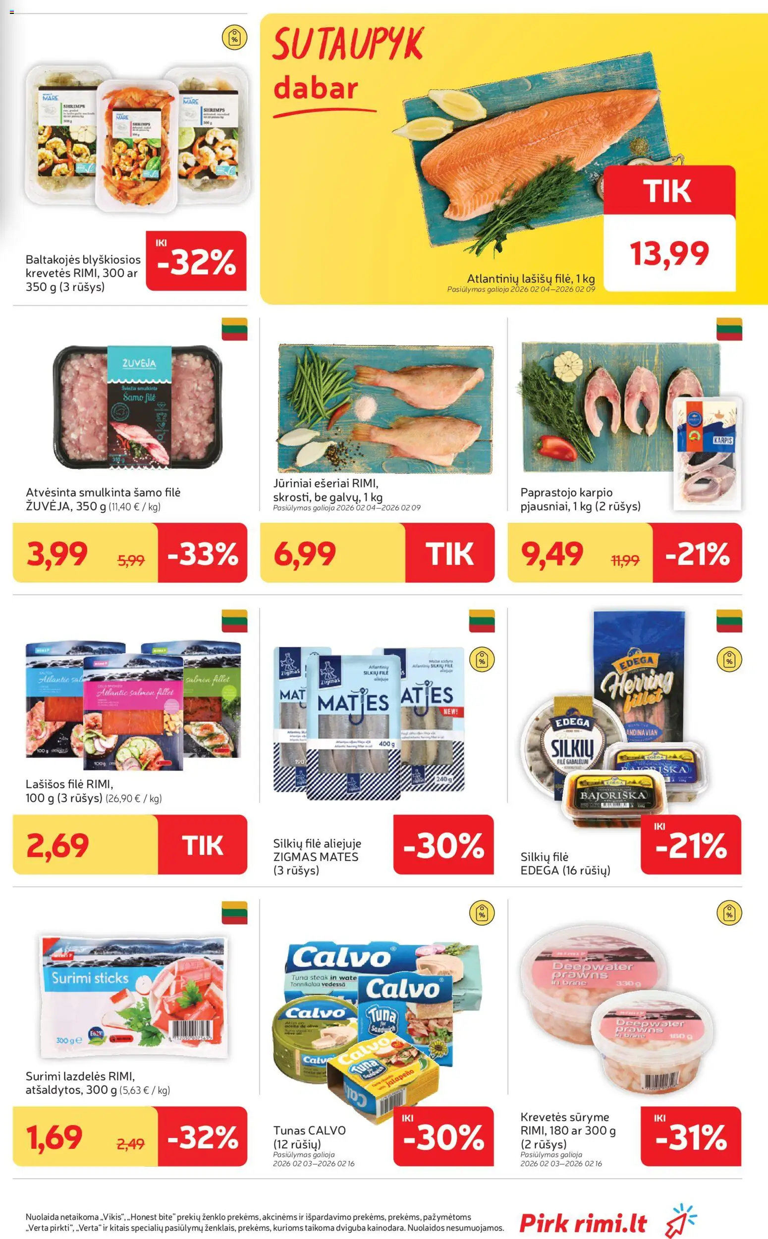 Rimi akcijos nuo 03.02.2026 | Puslapis: 11 | Prekių: Lašišos