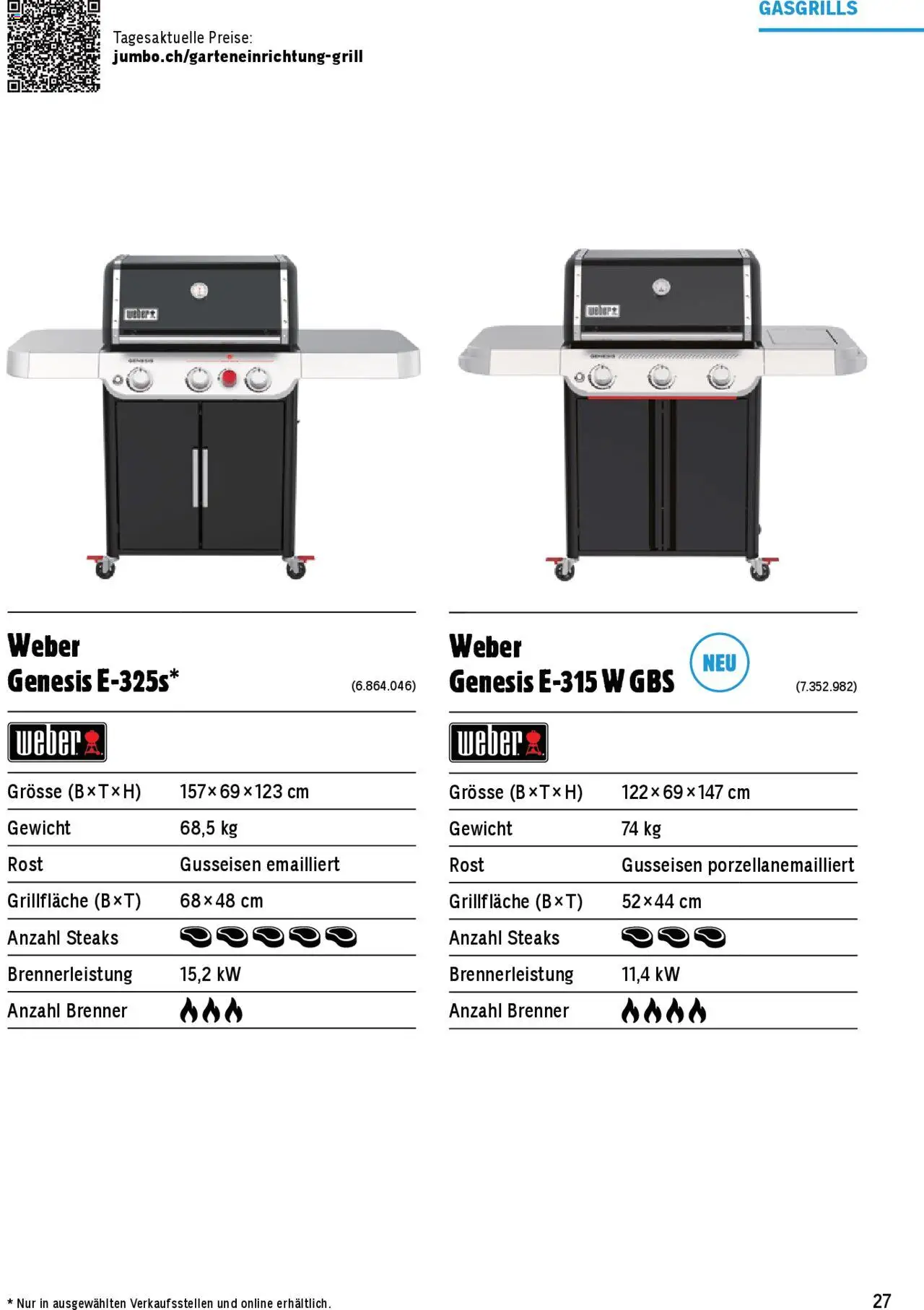 Jumbo Aktionen Grosse Grillbroschüre 2025 ab 21.02.2025 | Seite: 27 | Produkte: Gewicht