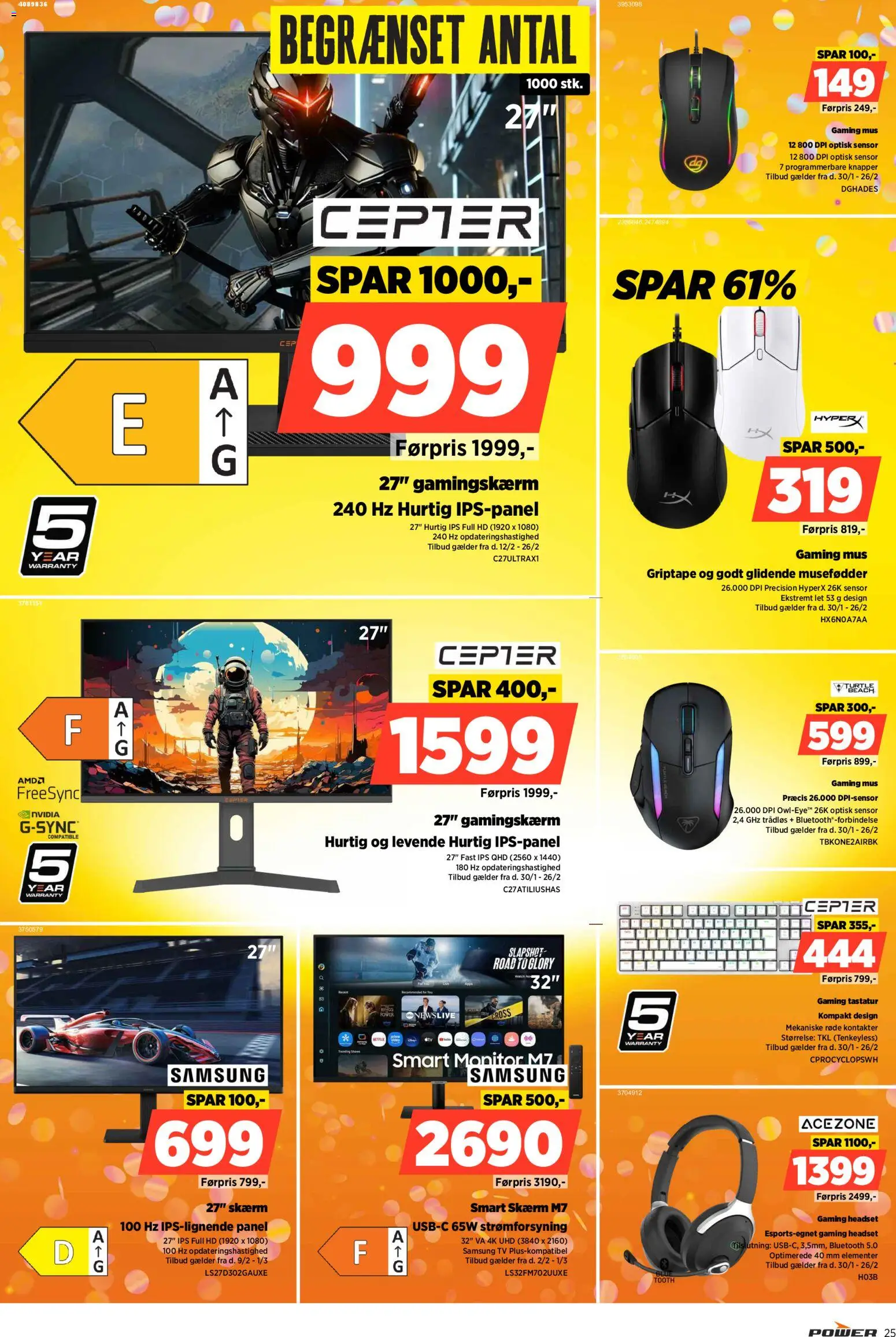 Power tilbudsavis – gyldig fra 20.02.2026 | Side: 25 | Produkter: Skærm, Mus, Tastatur, TV