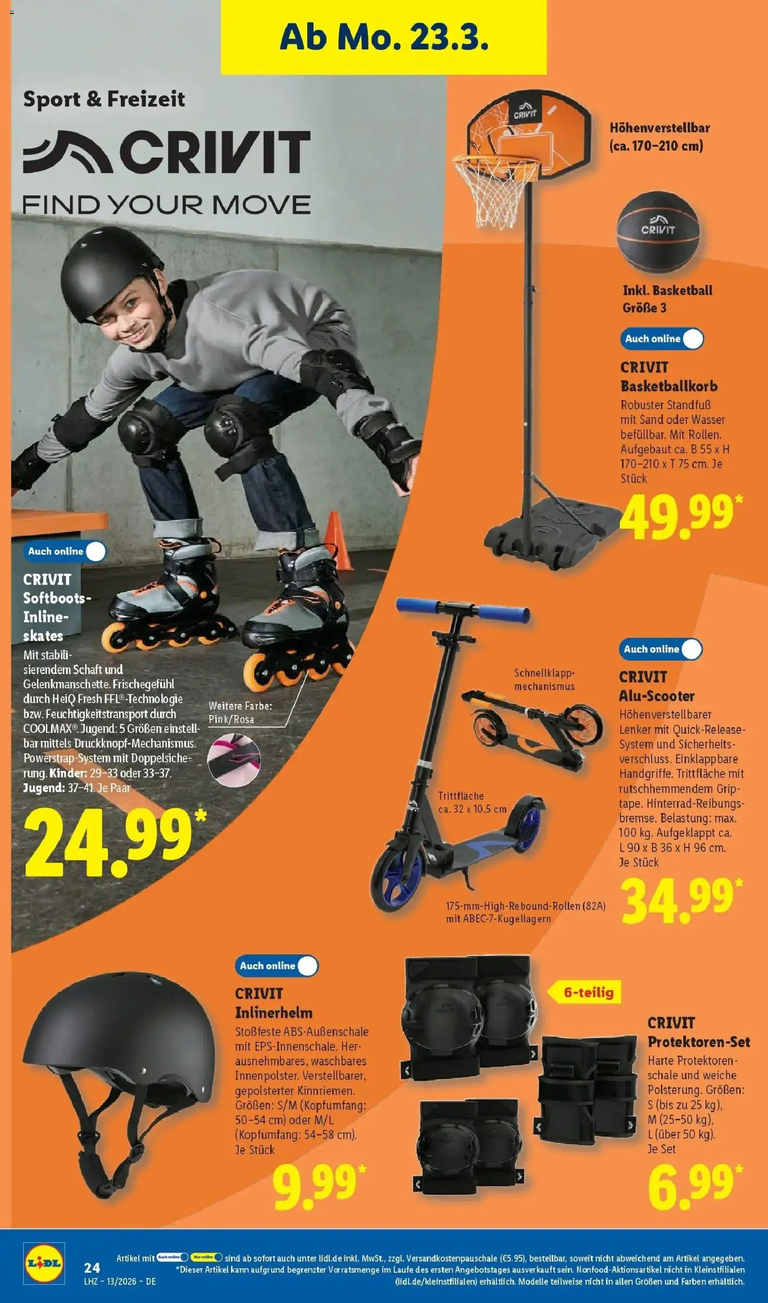 Lidl Prospekt Hagen – gültig ab 23.03.2026 | Seite: 40 | Produkte: Wasser, Basketball