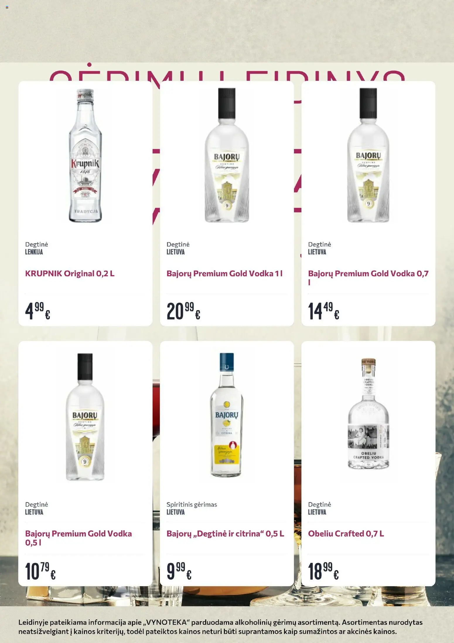 VYNOTEKA akcijos nuo 06.04.2026 | Puslapis: 5 | Prekių: Degtinė