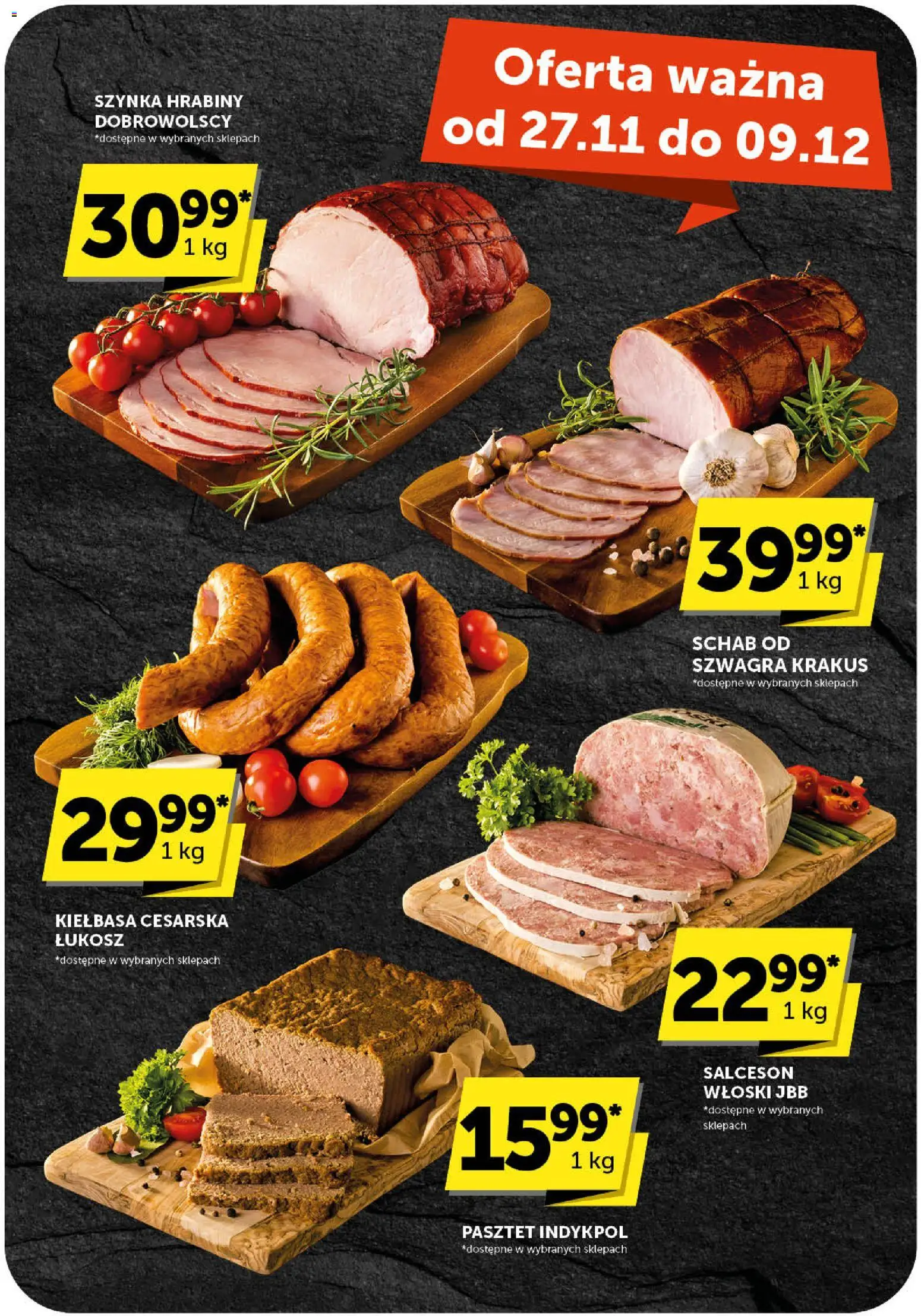 Groszek Gazetka od 27.11.2025 | Strona: 38 | Produkty: Kiełbasa, Schab, Szynka