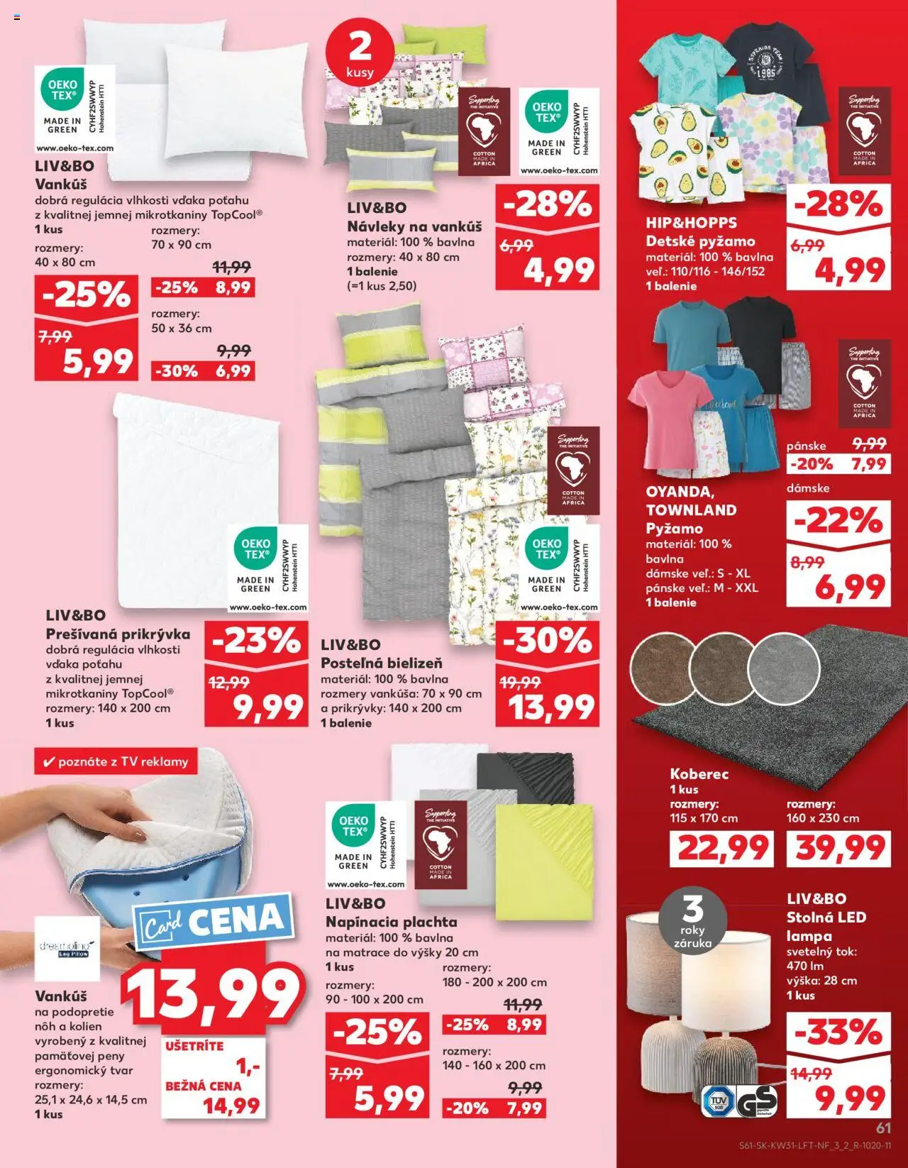 Kaufland SK akciós ujság - amely érvényes a következő dátumtól: 31.07.2025 | Oldal: 61 | Termékek: Tök, TV, Lámpa