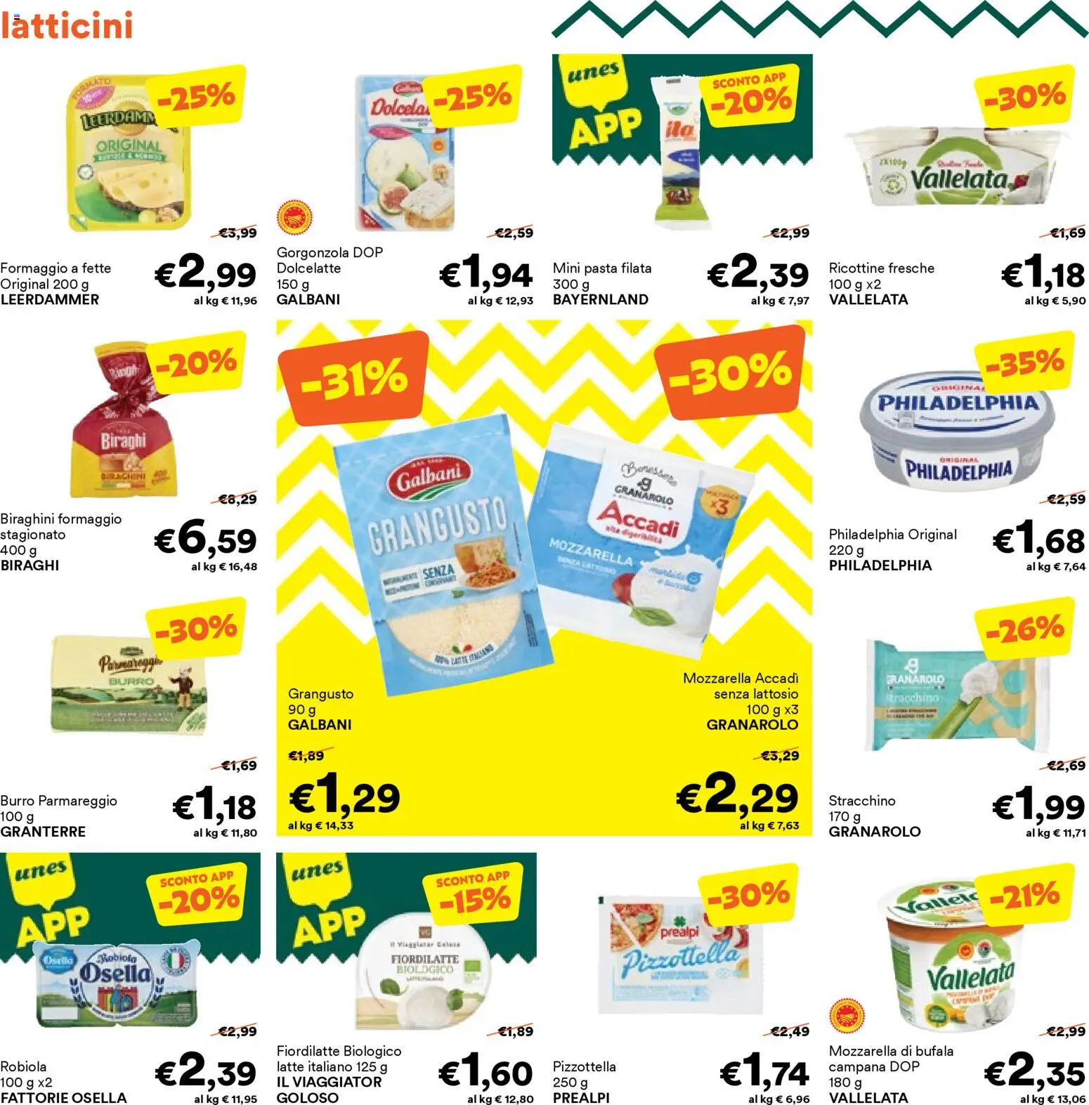 Volantino Unes del 06.04.2026 | Pagina: 8 | Prodotti: Mozzarella, Formaggio, Stracchino, Robiola