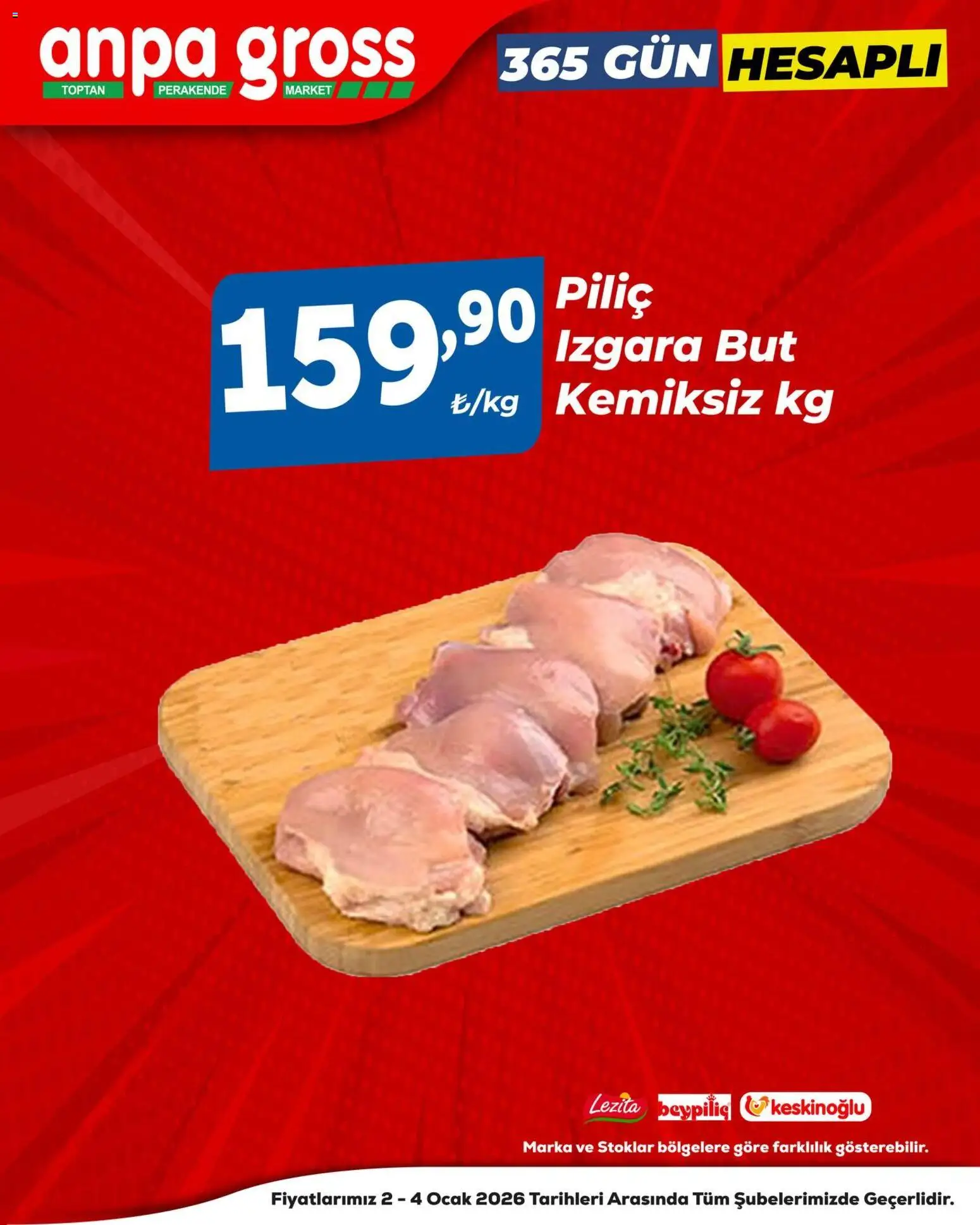 Anpa Gross Piliçte Tazelik - 02.01.2026 tarihinden itibaren geçerlidir | Sayfa: 8 | Ürünler: Piliç, Ocak, Izgara