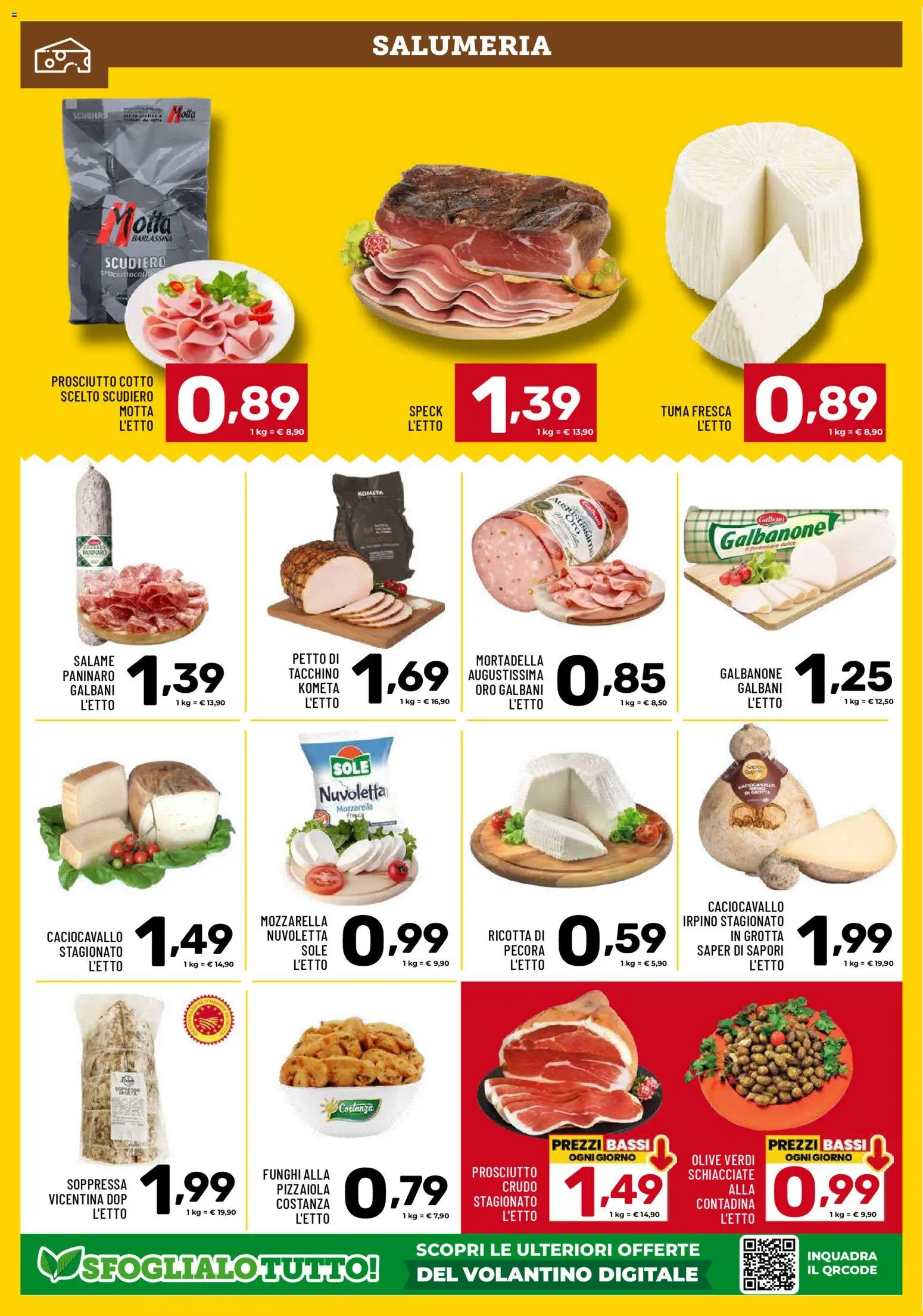 Volantino Il Centesimo del 13.01.2026 | Pagina: 2 | Prodotti: Speck, Tacchino, Funghi, Ricotta