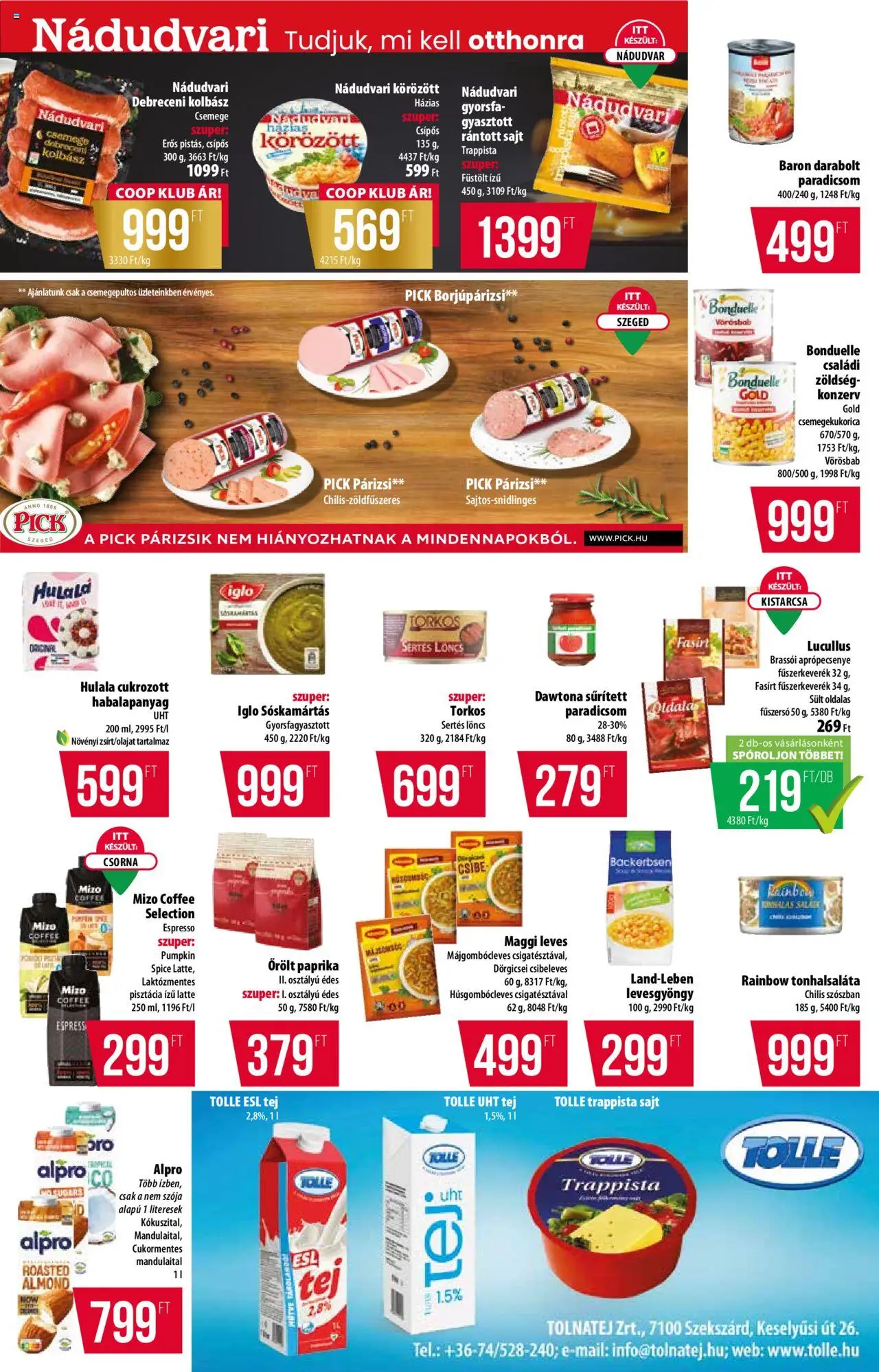 COOP akciós ujság - amely érvényes a következő dátumtól: 02.10.2025 | Oldal: 3 | Termékek: Mandulaital, Pisztácia, Maggi, Trappista sajt