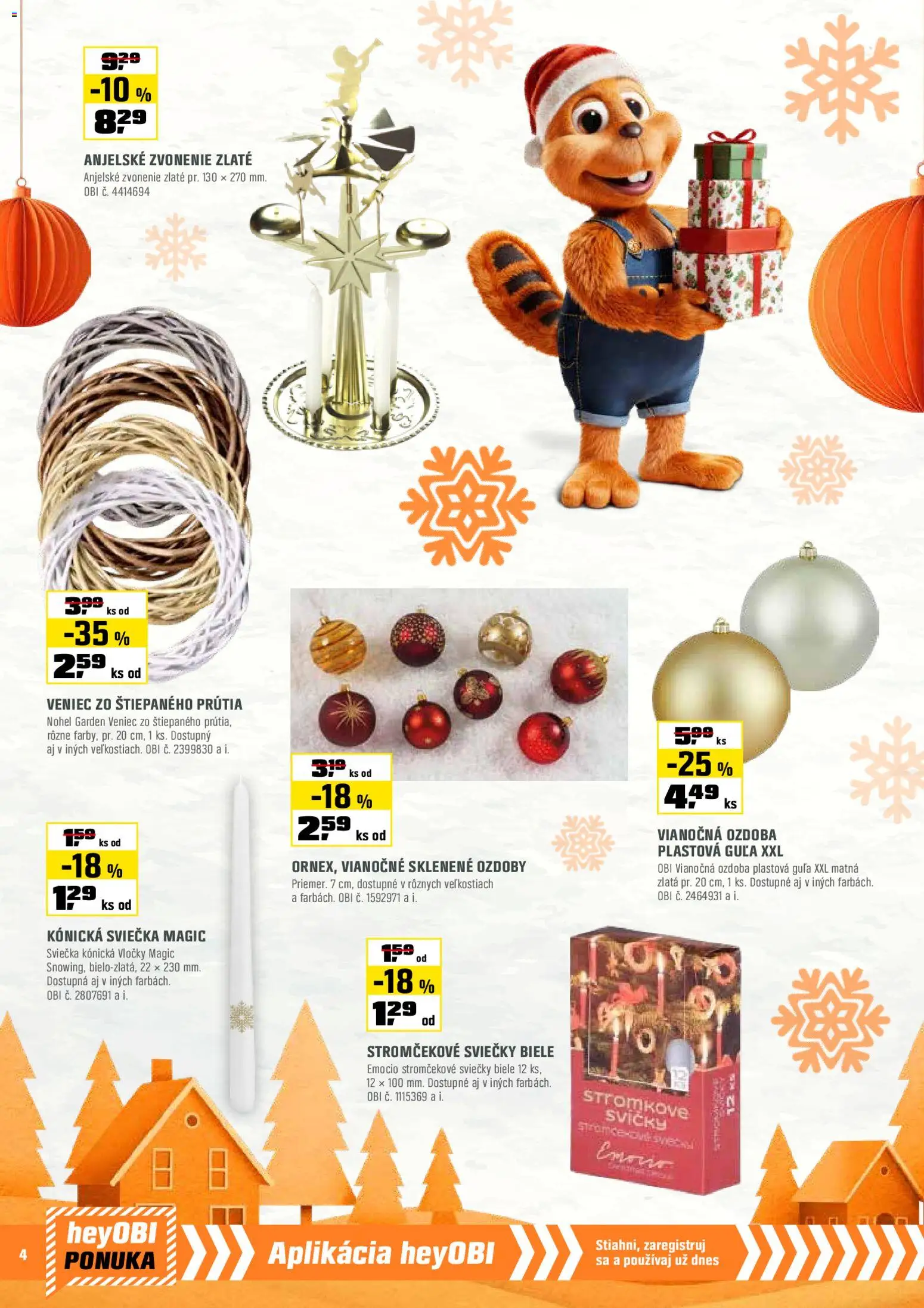 Nové OBI akcie – leták je platný od 01.11.2025 | Strana: 4 | Produkty: Sviečky, Vločky
