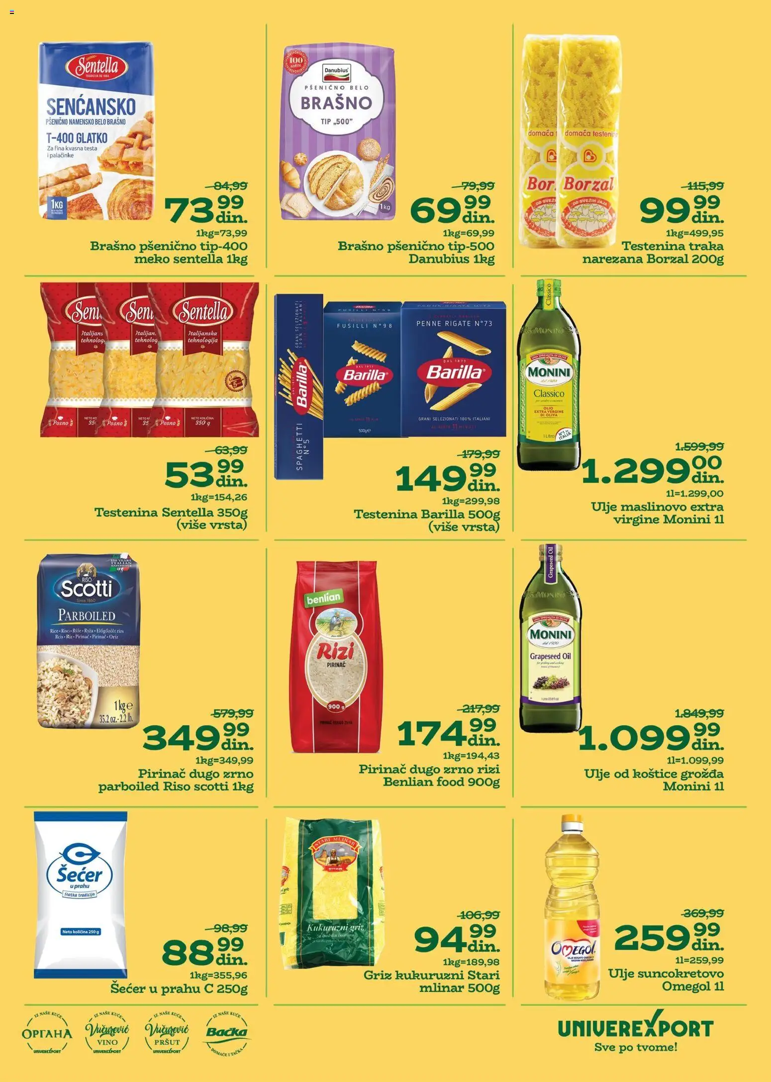 Univerexport katalog - važi od 22.12.2025 | Strana: 13 | Proizvode: Testenina, Brašno, Ulje, Šećer u prahu