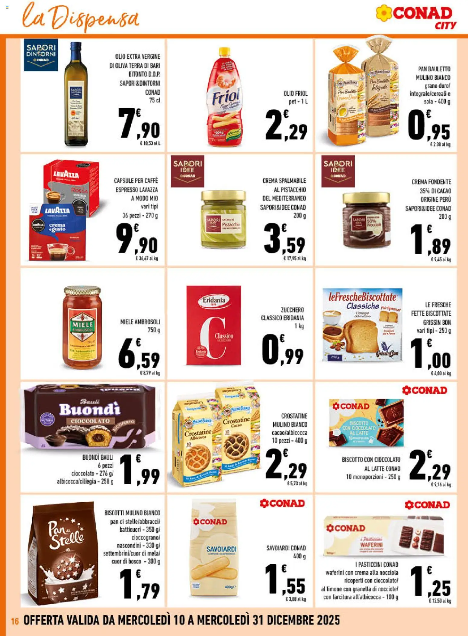 Volantino Conad del 10.12.2025 | Pagina: 16 | Prodotti: Crema, Cacao, Savoiardi, Terra