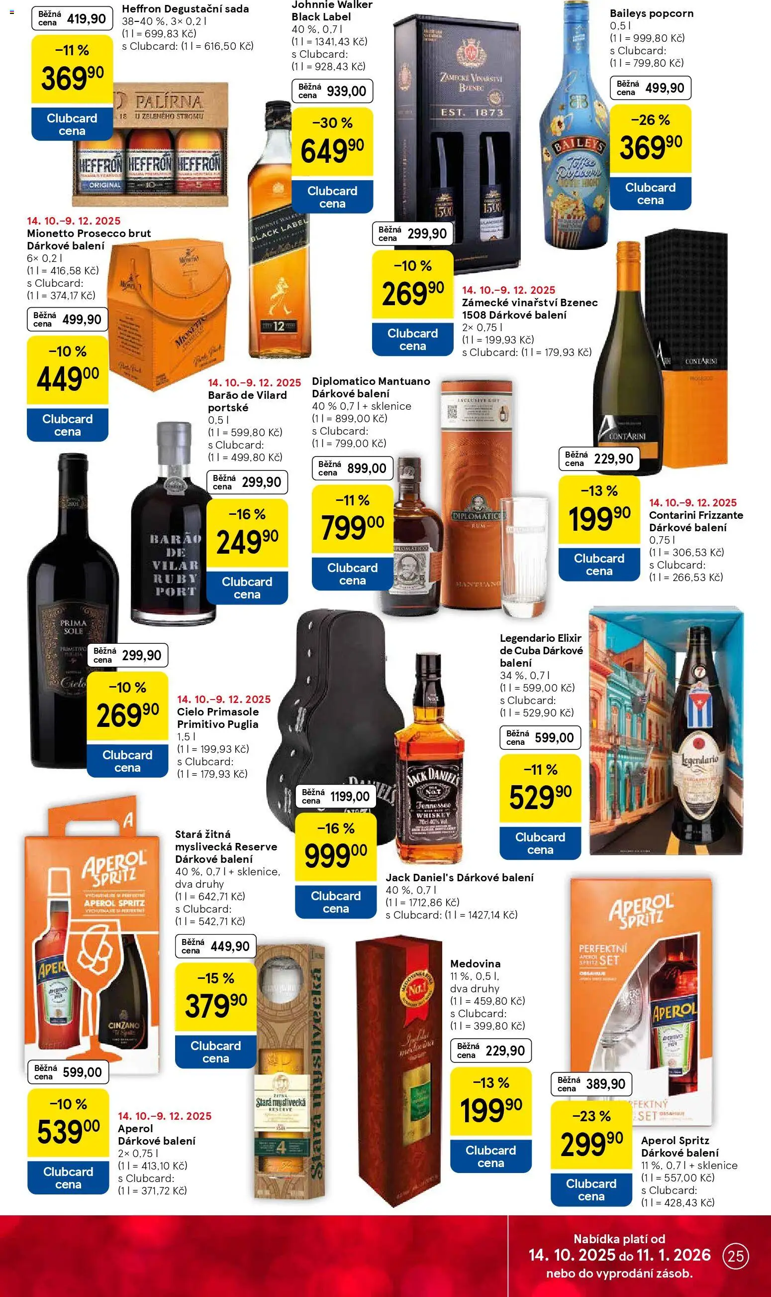 Tesco Black Friday od 05.11.2025 | Strana: 25 | Produkty: Prosecco, Cinzano, Aperol, Legendario