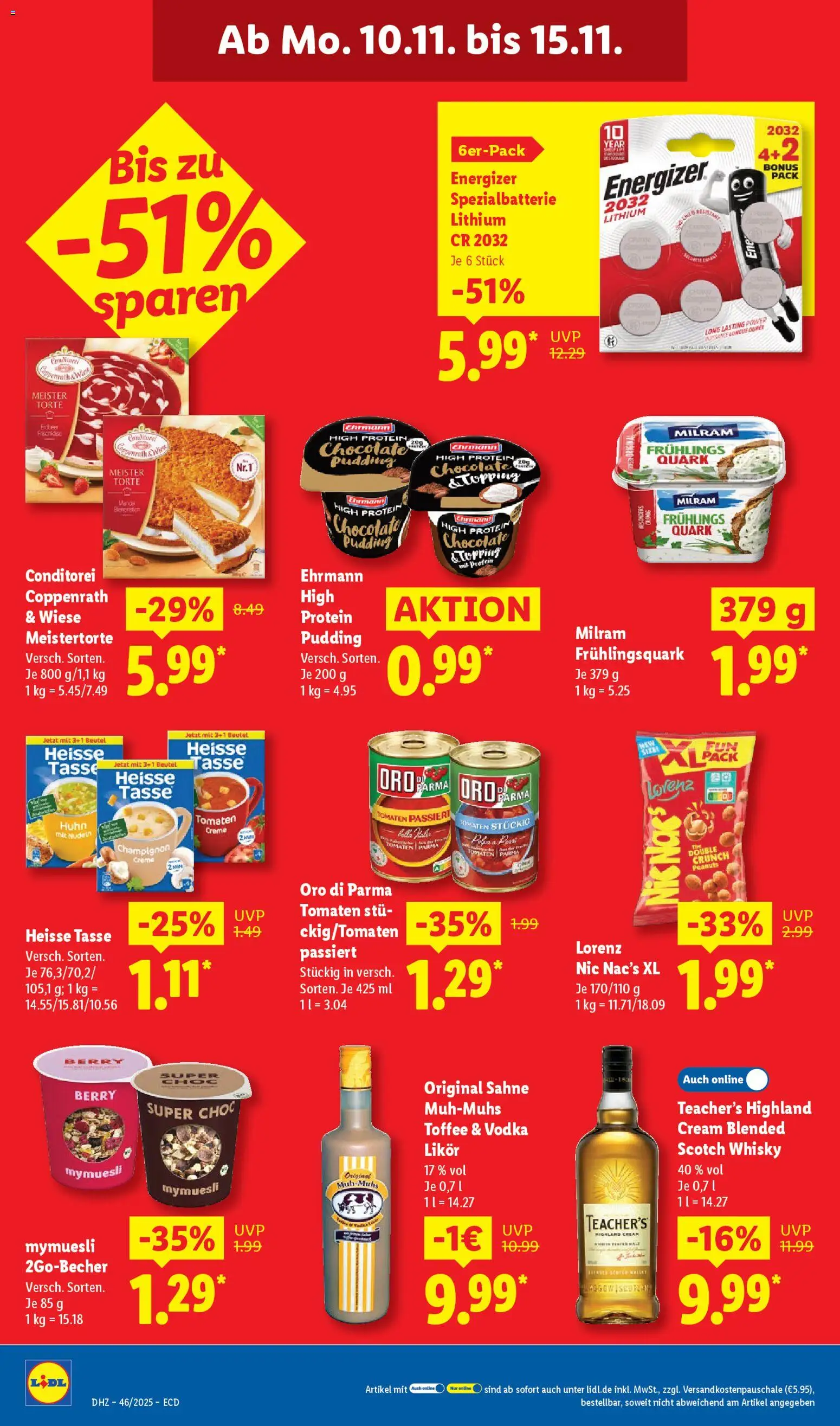 Lidl - Prospekt – gültig ab 10.11.2025 | Seite: 26 | Produkte: Whisky, Milram, Vodka, Nudeln