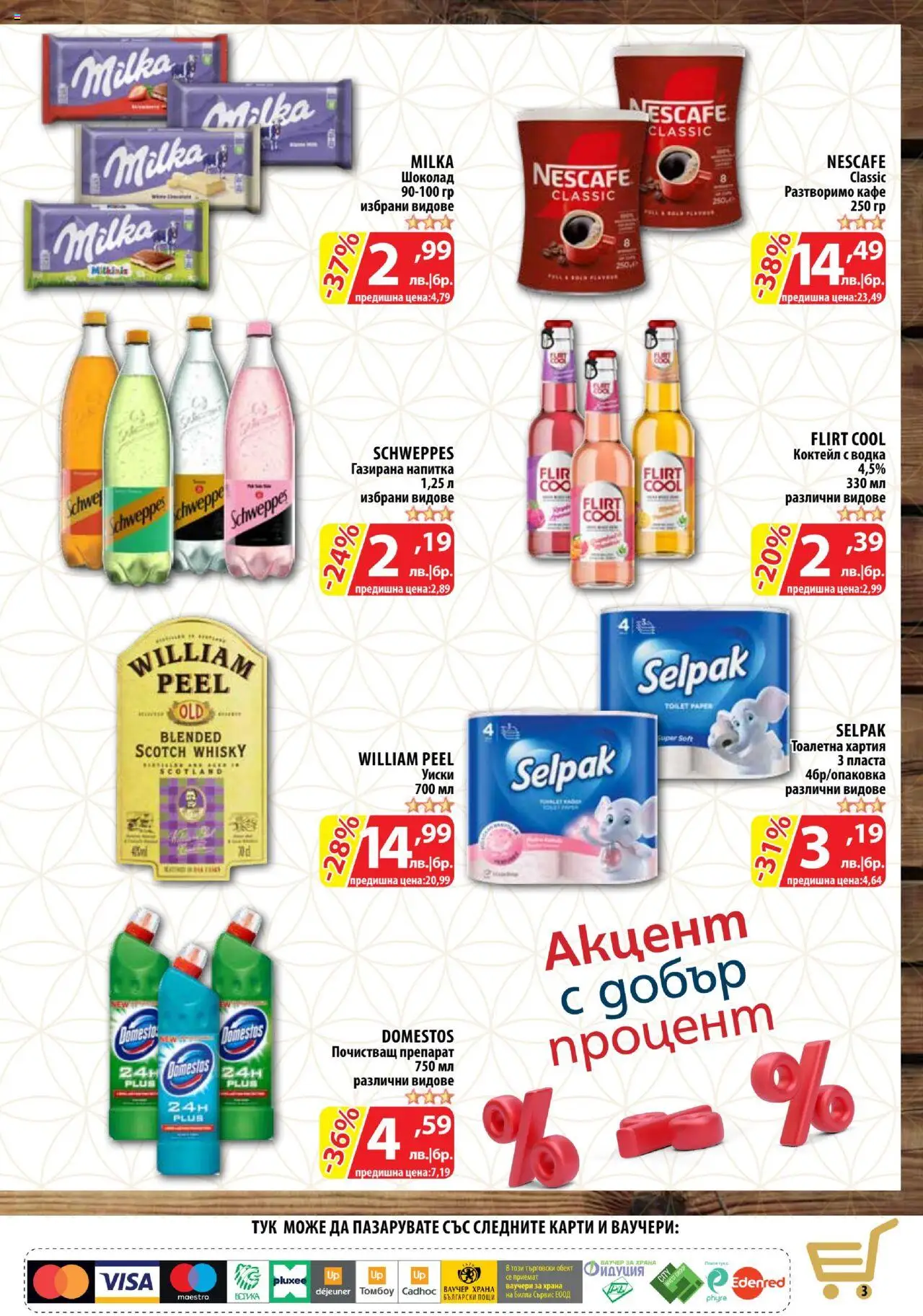  | Страница: 3 | Продукти: Шоколад, Водка, Уиски, Тоалетна хартия