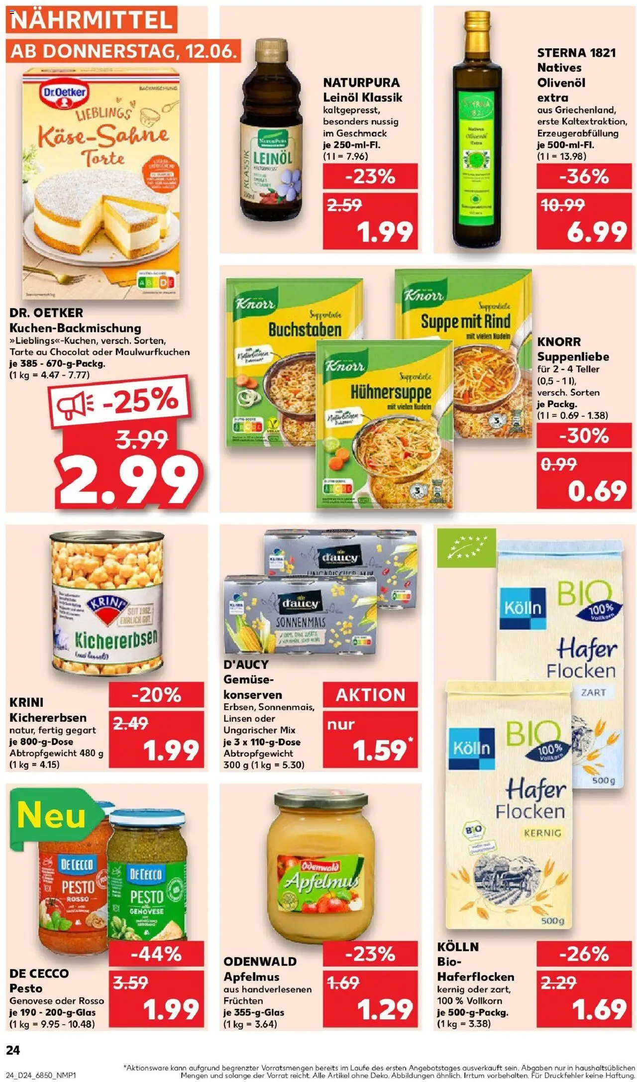 Kaufland prospekt Dingolfing	 - gültig ab dem 11.06.2025 | Seite: 24 | Produkte: Olivenol, Knorr, Apple, Nudeln