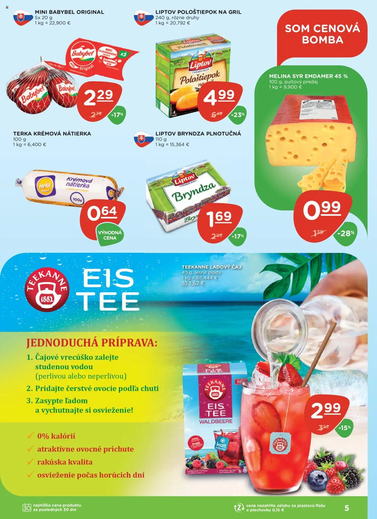 Terno leták │ platný od 10.07.2025 | Strana: 5 | Produkty: Gril, Bryndza, Teekanne, Ovocie