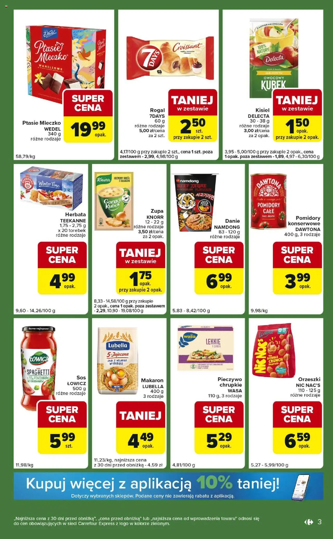Carrefour Gazetka - Express II od 14.10.2025 | Strona: 3 | Produkty: Pieczywo, Ptasie mleczko, Herbata, Makaron