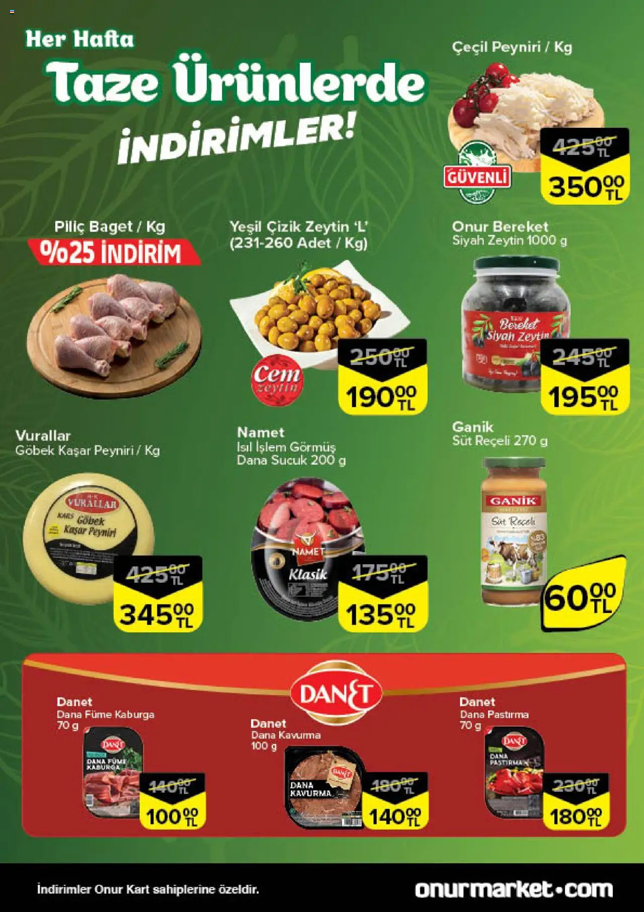 Onur Market Taze Ürünlerde İndirimler - İstanbul - 16.10.2025 tarihinden itibaren geçerlidir | Sayfa: 2 | Ürünler: Piliç, Zeytin, Dana füme, Sucuk