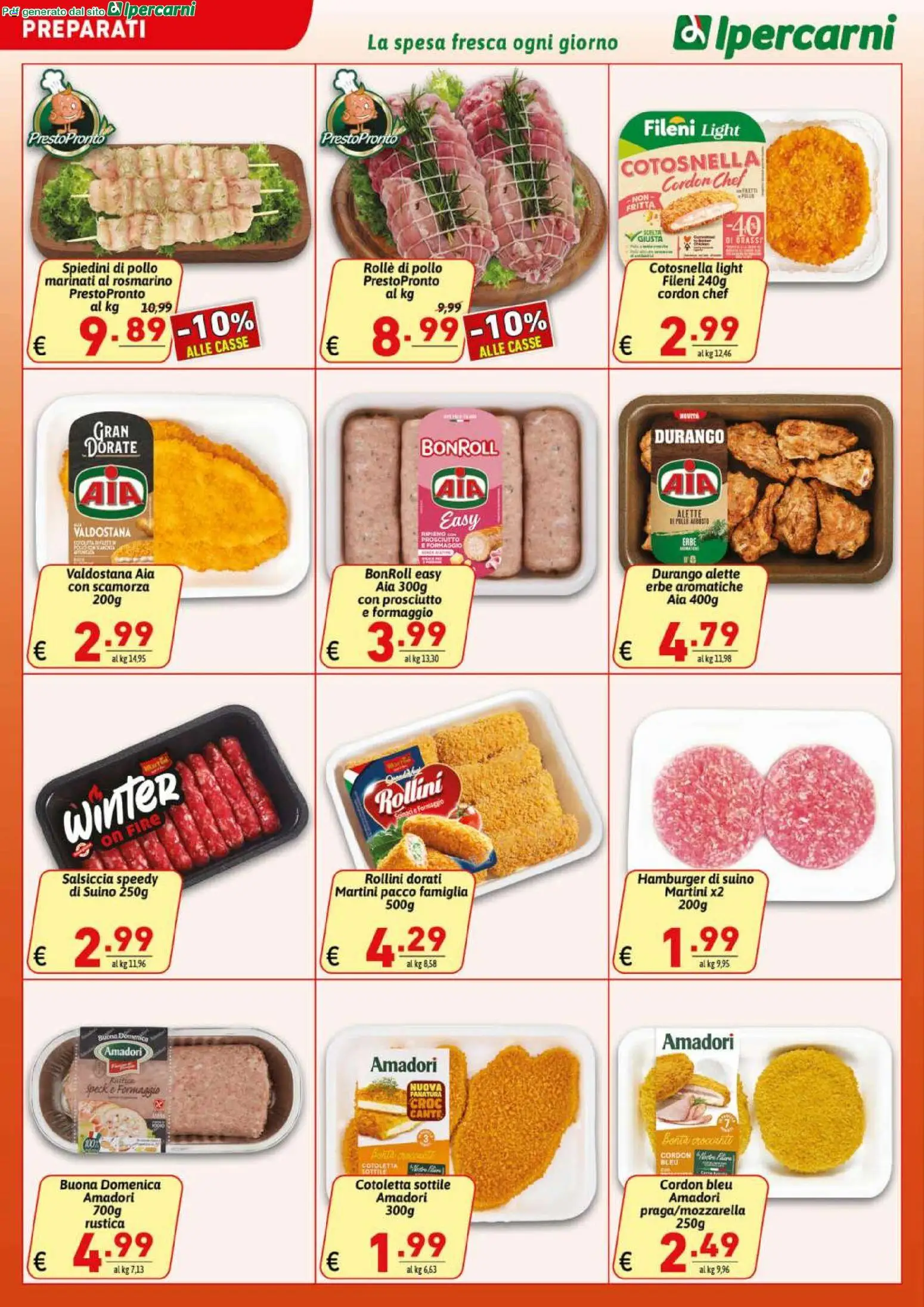 Volantino Ipercarni del 13.02.2026 | Pagina: 4 | Prodotti: Suino, Formaggio, Prosciutto, Salsiccia