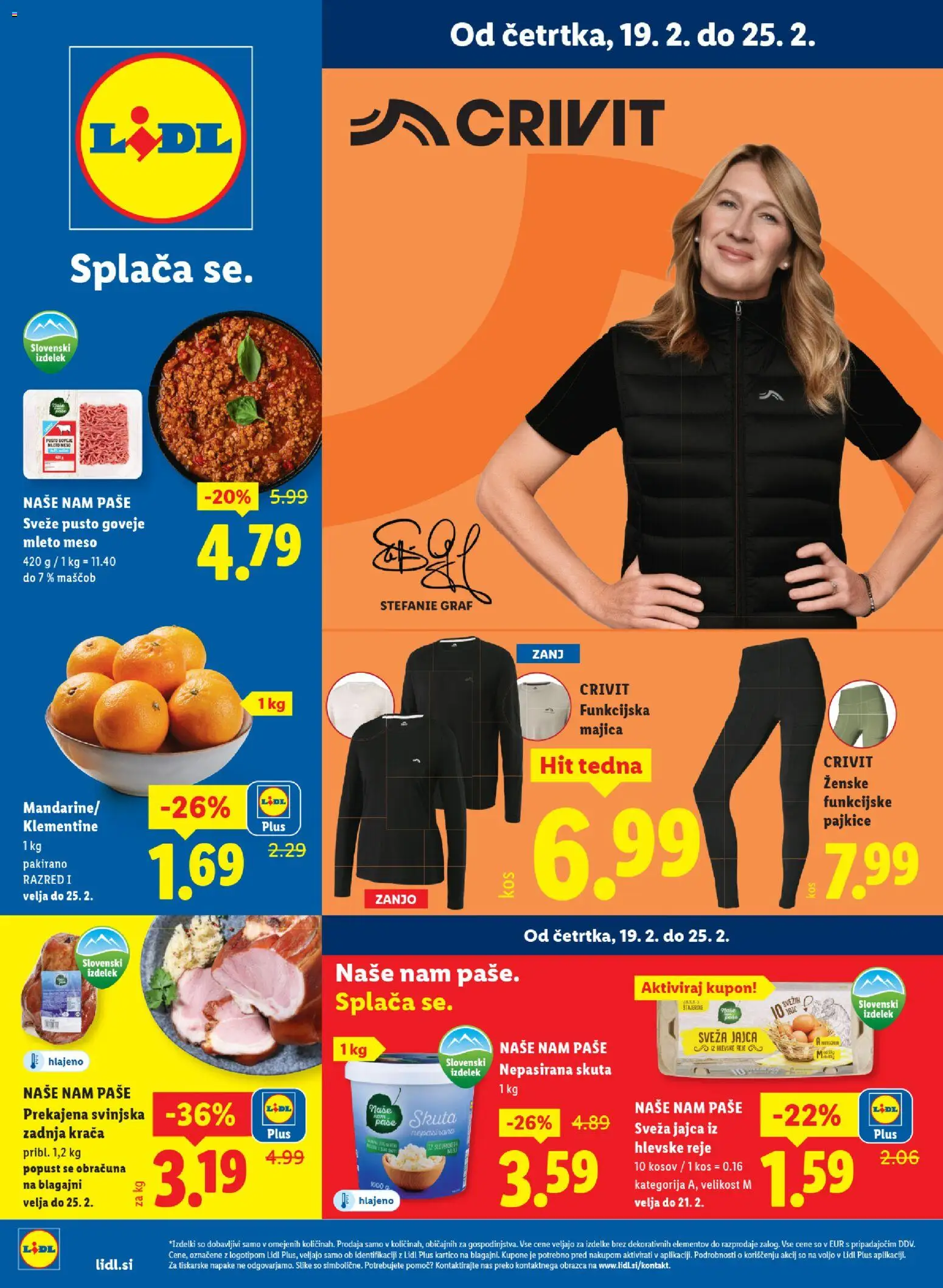 Novi Lidl katalog ponudbe – veljaven od 19.02.2026 | Stran: 1 | Izdelki: Mleto meso, Kos, Jajca, Majica